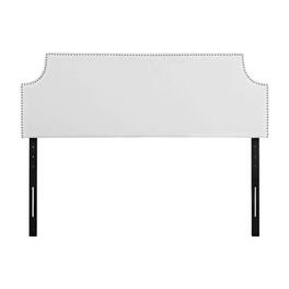 FurniFact - Upholstered Vinyl Full Headboard with Smooth Finish and Durable Design - White