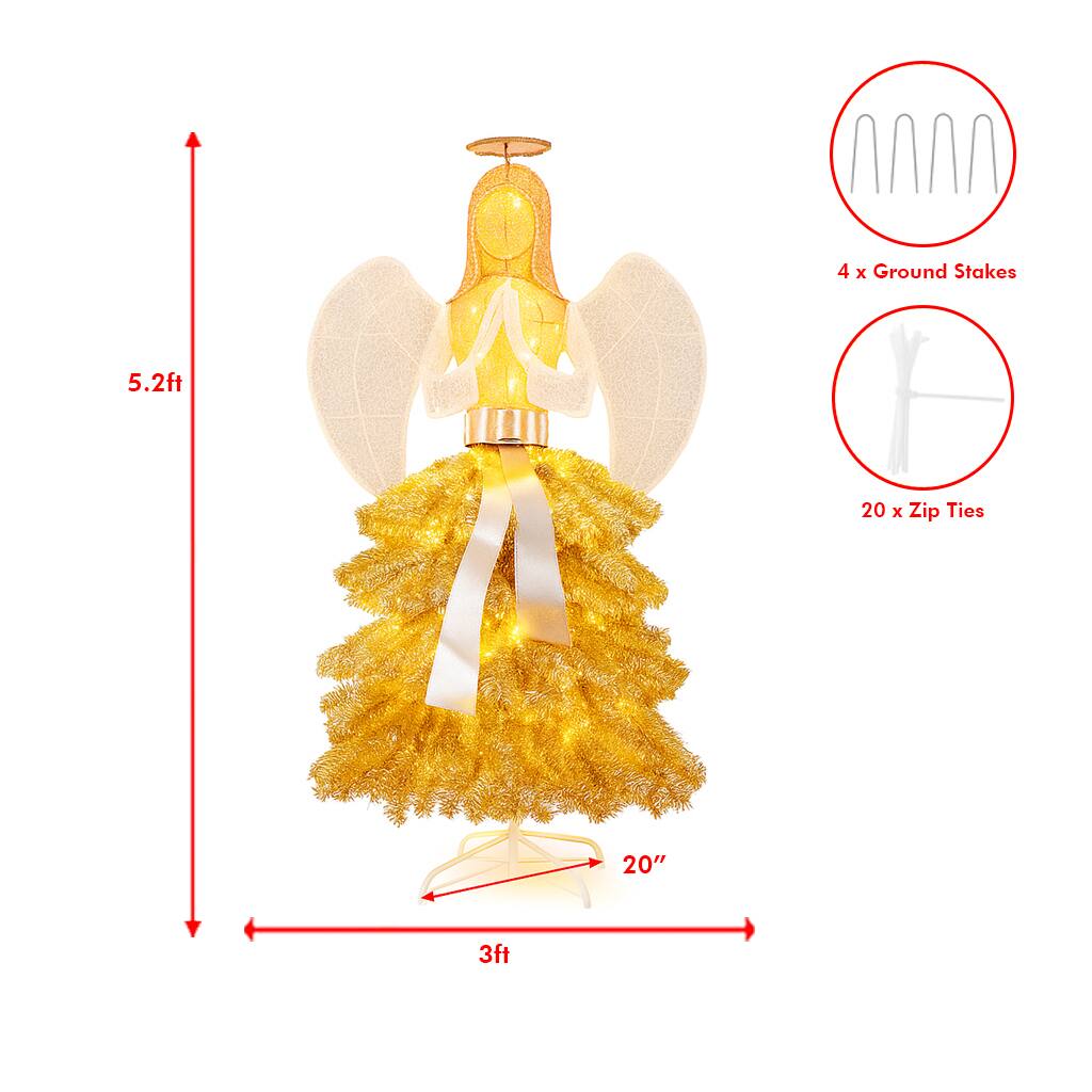 4 x Ground Stakes  
20 x Zip Ties  
5.2ft  
3ft  
20"