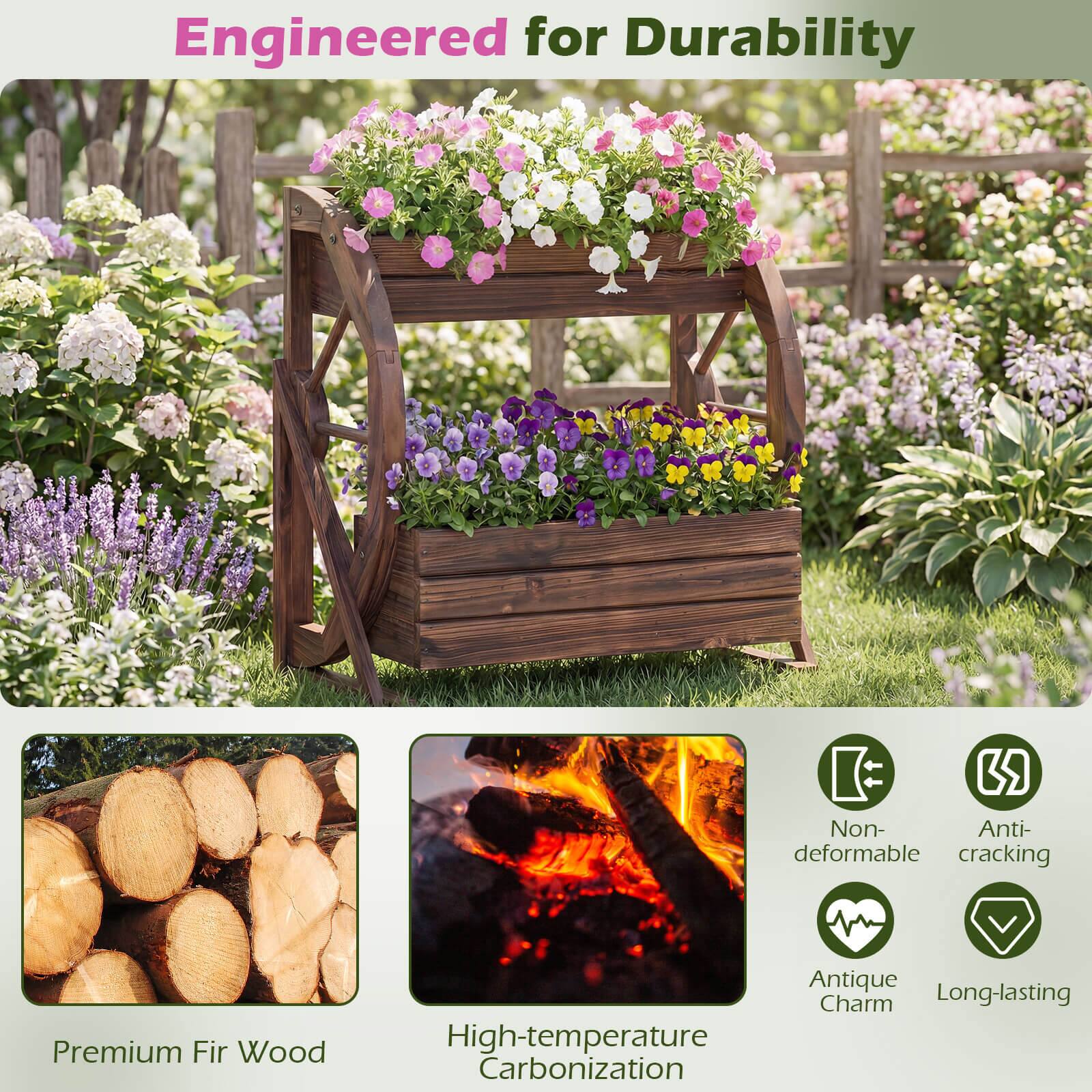 Engineered for Durability

Premium Fir Wood

High-temperature Carbonization

Non-deformable

Anti-cracking

Antique Charm

Long-lasting