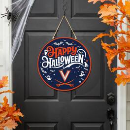 Evergreen Enterprises - Virginia Cavaliers 18" Happy Halloween Wooden Round Door Sign - Multicolor