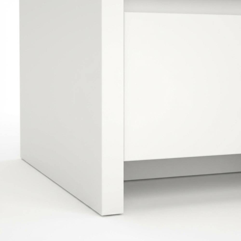 Alt View 1. FurniFact - 17-Inch Tall Nightstand with 2-Drawer Storage and Metal Runners - White.