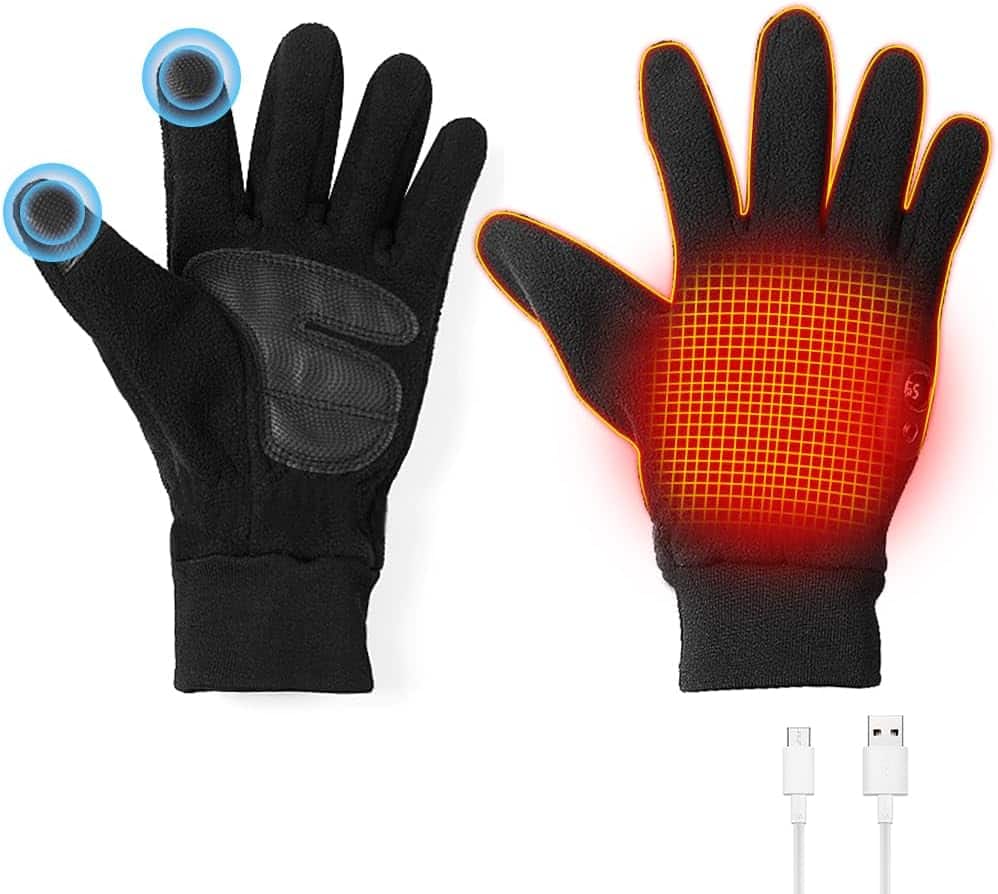 Cozy Serene - Heated Gloves for Men Women, Rechargeable Heated Gloves with 3 Temperature Modes, 3000mAh Battery - Large