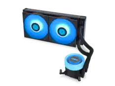 Front. Lian Li - Lian Li Galahad II Lite 240mm AIO CPU Cooler, RGB Fans, ARGB Pump, Low Noise, Switchable Lid (GA2L24RB) - RGB.