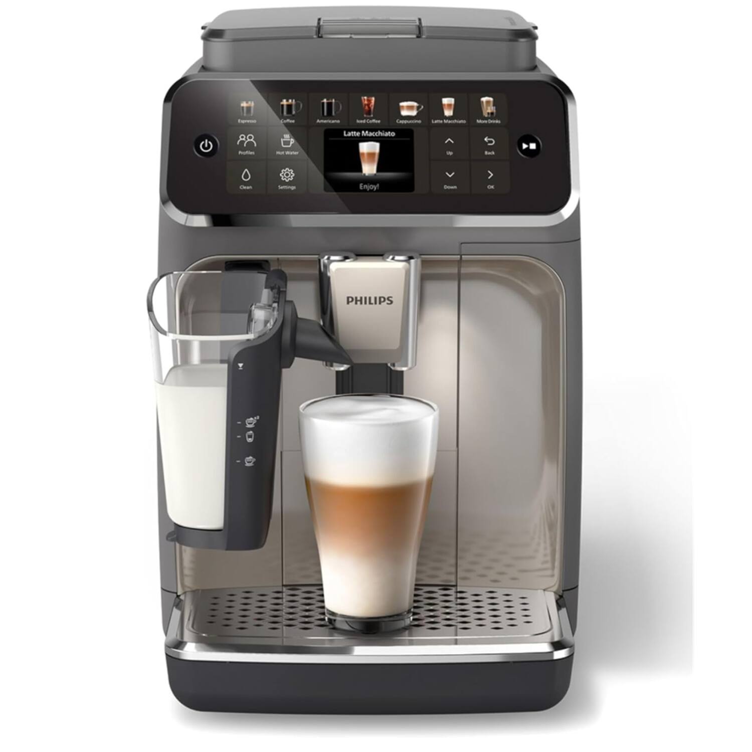 - 1l Ctte - Cates - i - MSo 88 - - - Latte Macchiato - -a - Enjoy! - - PHILIPS