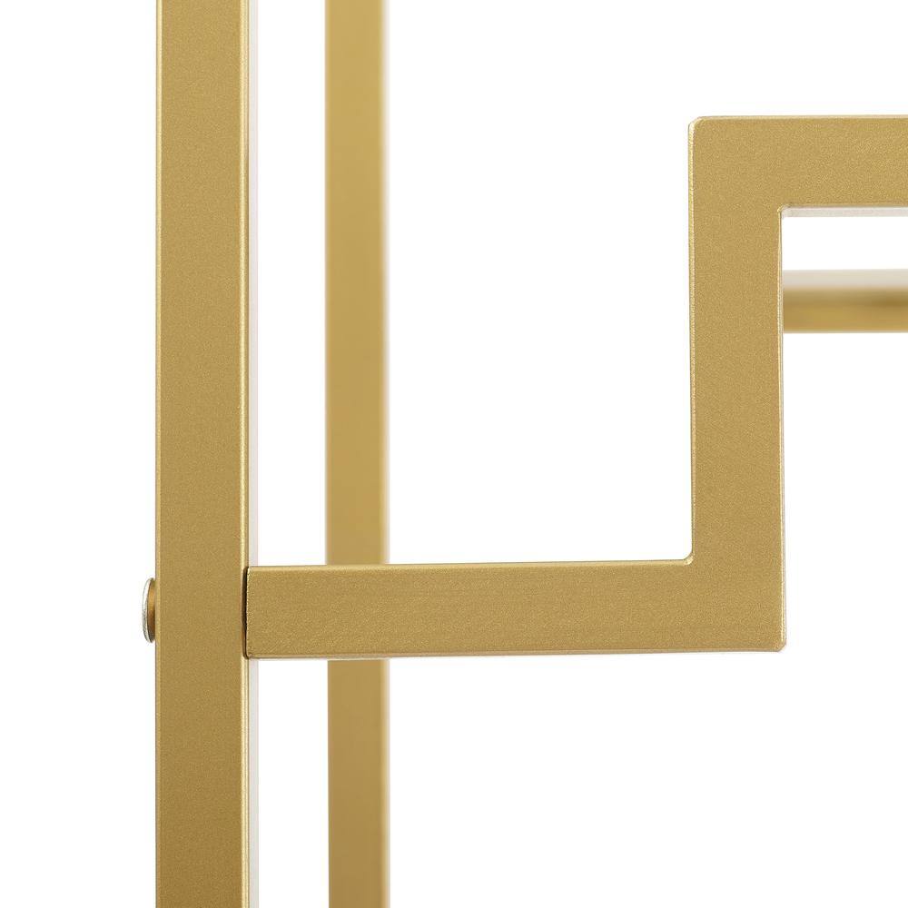 Angle. Crosley Furniture - Celeste Etagere Bookcase - Gold.