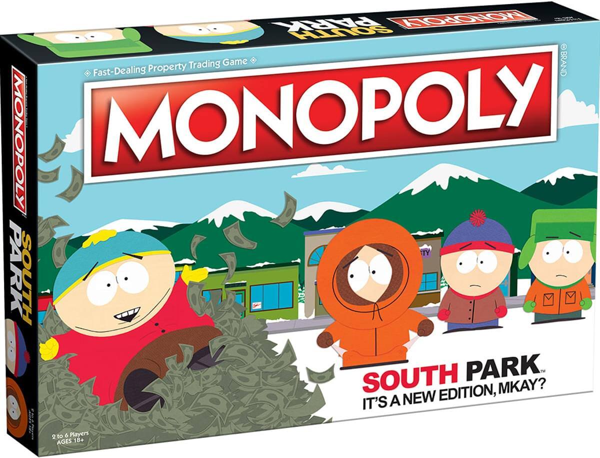 PARK ONOPOL SOUTH 3 Trading Game BRAND Fast-Dealing Property MONOPOLY MONOPOLY PARK SOUTH SOUTH PARK EDITION, MKAY? IT'S A NEW EDITION, MKAY? 2 to 6 Players AGES 18+