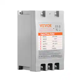 VEVOR - 3 Phase Converter - 10HP 30A 220V Single Phase to 3 Phase Converter, Digital Phase Shifter for Residential - Gray