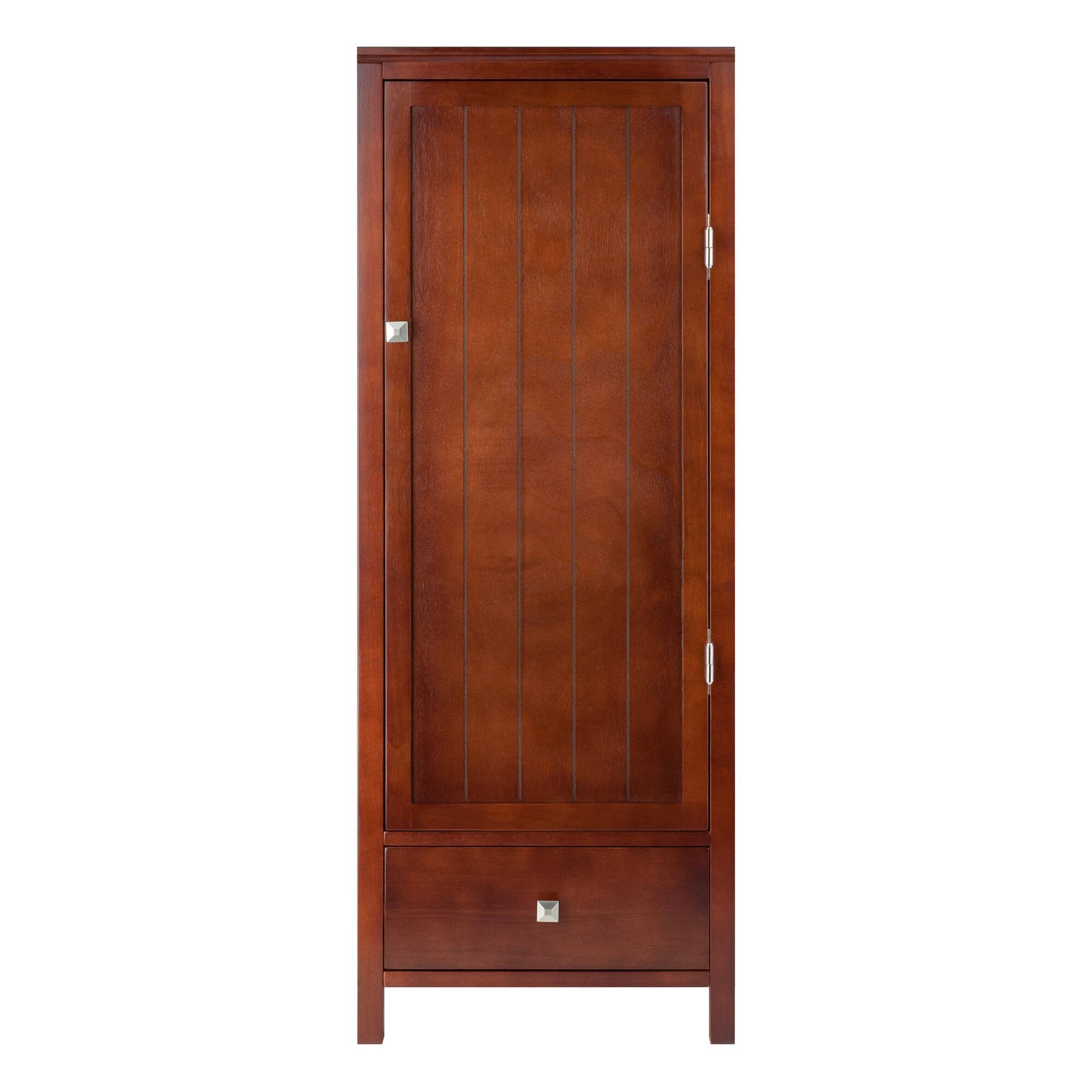 Alt View 1. Winsome Wood - Brooke Jelly 1-Drawer Cupboard - Walnut.