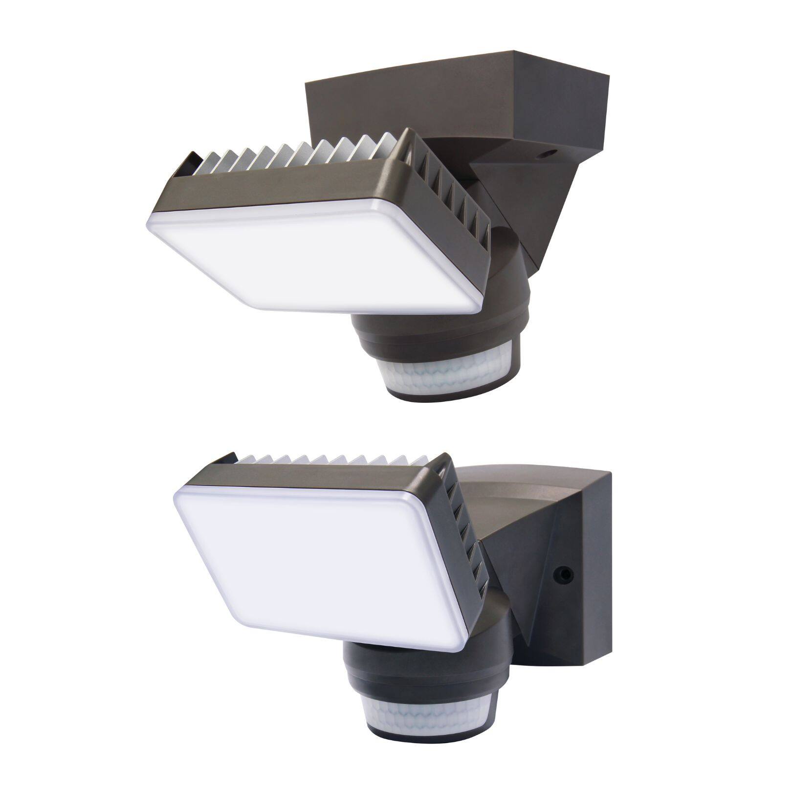 Alt View 3. IQ America - IQ America LED Outdoor Motion Security Flood Light 1600 Lumen 180 degree 70 ft Detection Wall Eave Universal Mount BZ - Bronze.