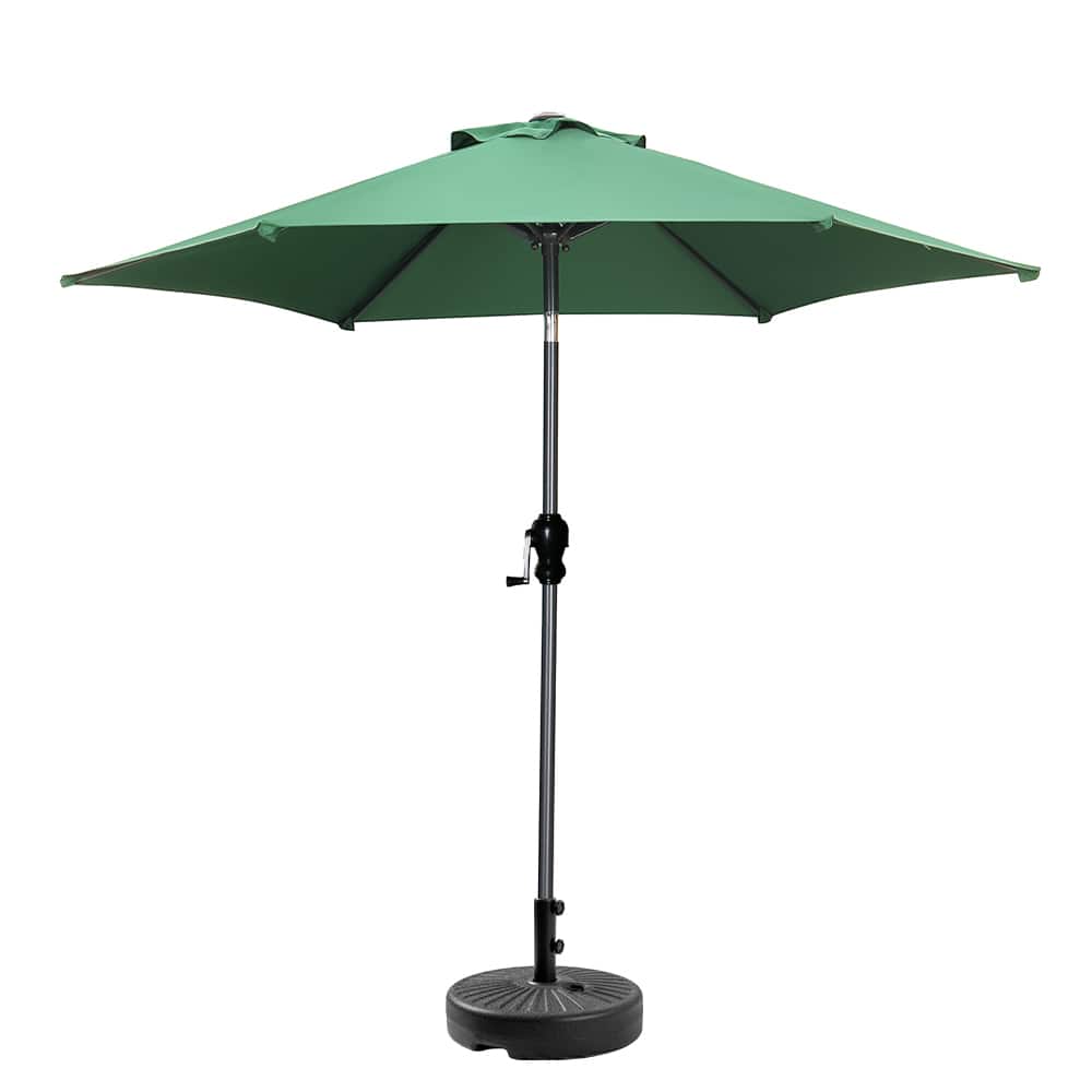 Ainfox 7.5ft Patio Umbrella With Round umbrella base Green