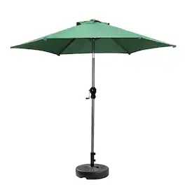 Ainfox - 7.5ft Patio Umbrella With Round umbrella base - Green