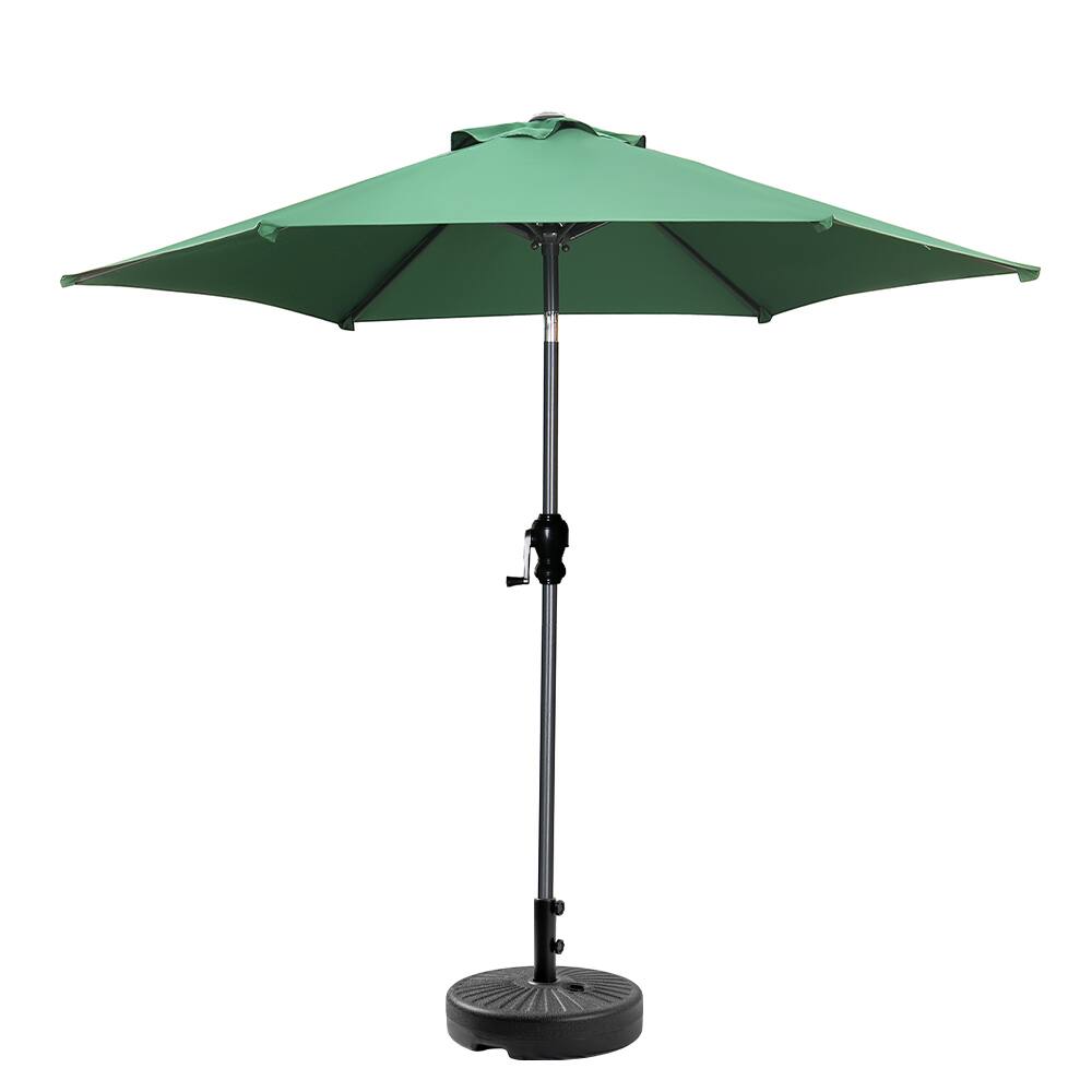 Front. Ainfox - Ainfox 7.5ft Patio Umbrella With Round umbrella base - Green.