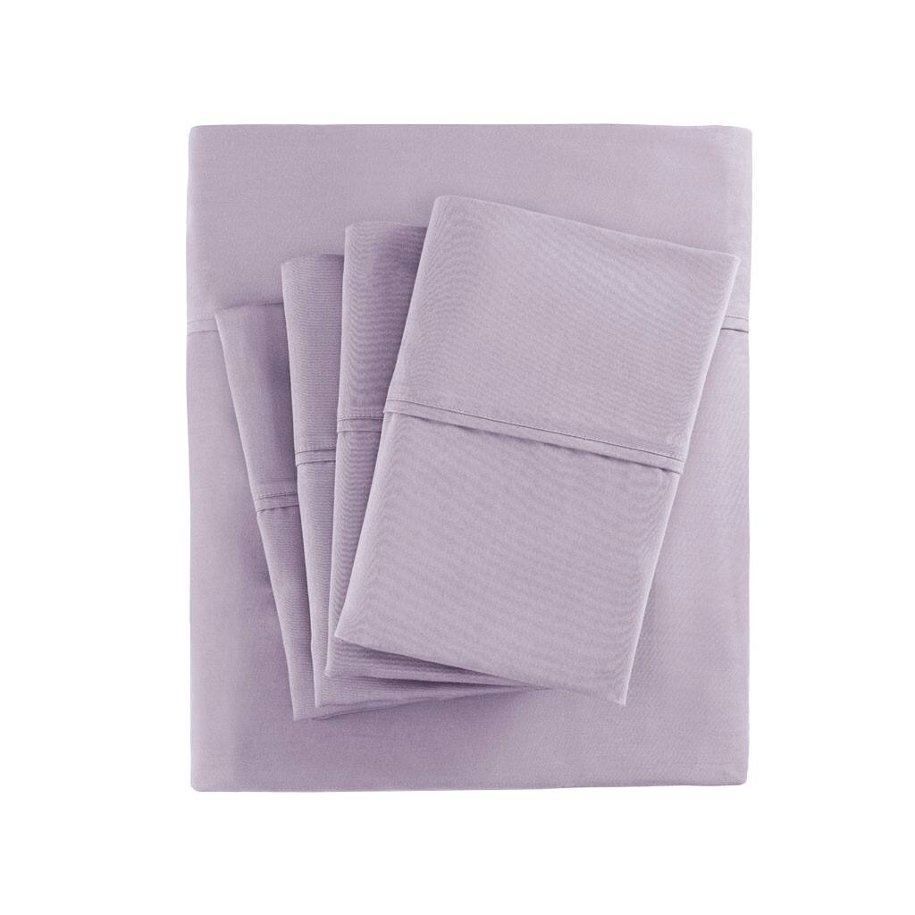Front. Gracie Mills - Gracie Mills Elodie 800 Thread Count Sateen Sheet Set - Purple.
