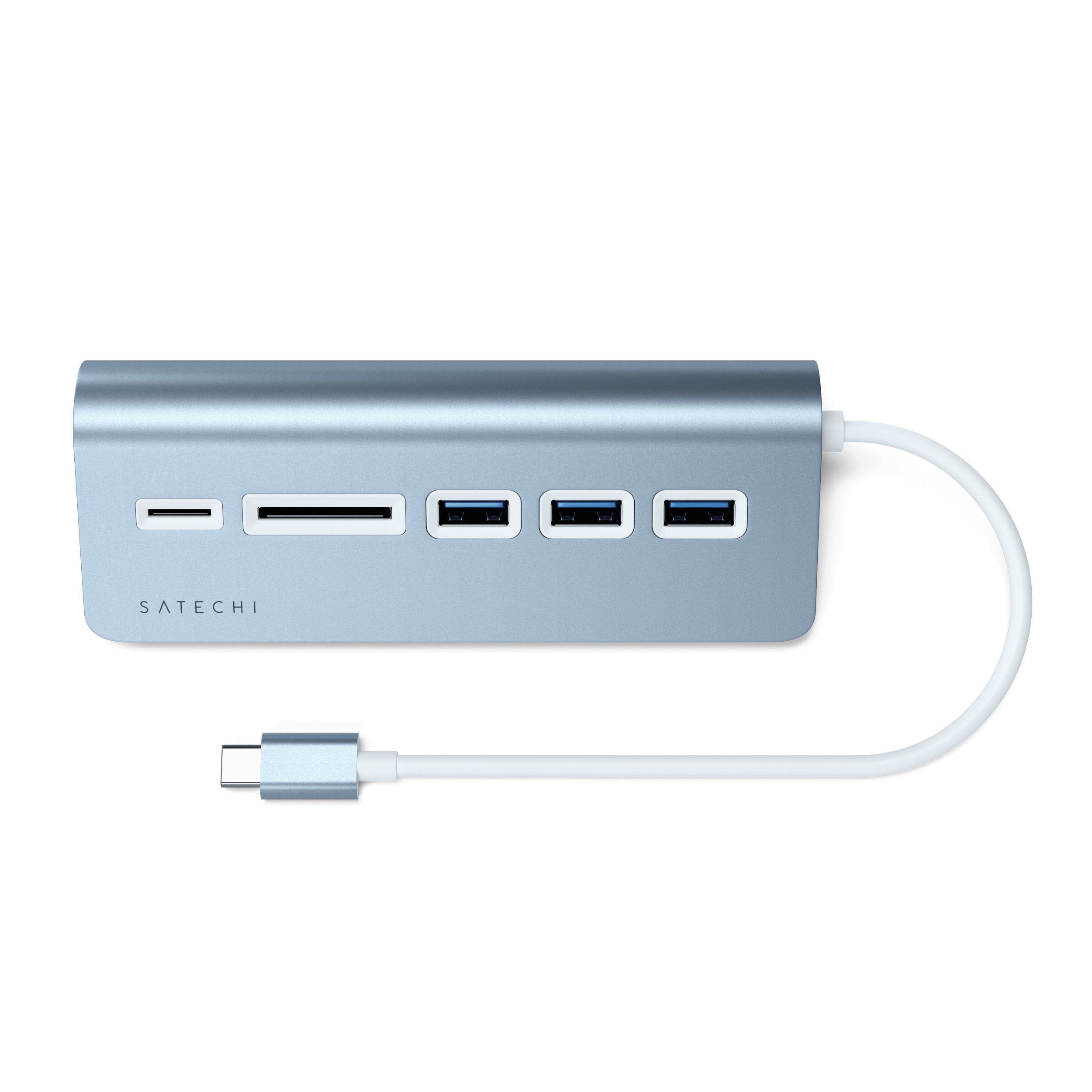 Alt View 6. Satechi - USB-C Combo Hub for Desktop - 3 USB-A 3.0 Data Ports, Micro/SD Card Reader for MacBook, Dell, HP - Space Gray.