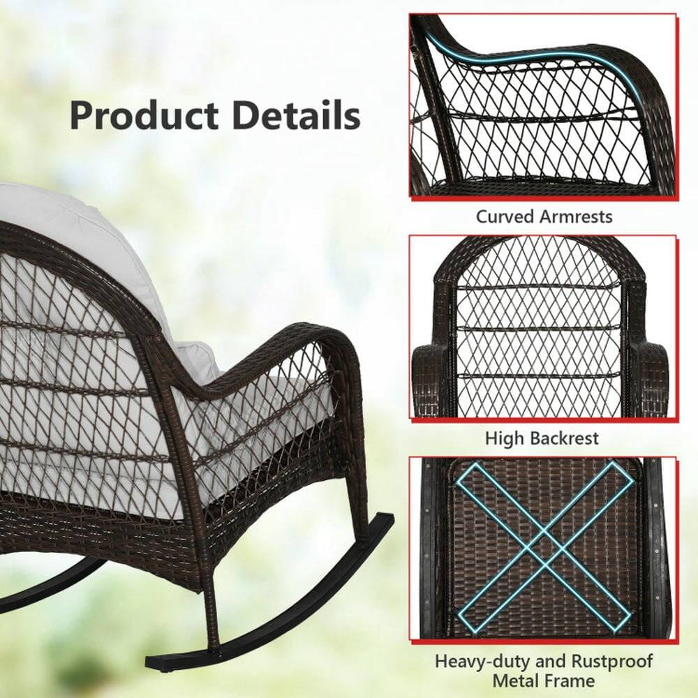 Product Details

- Curved Armrests
- High Backrest
- Heavy-duty and Rustproof Metal Frame