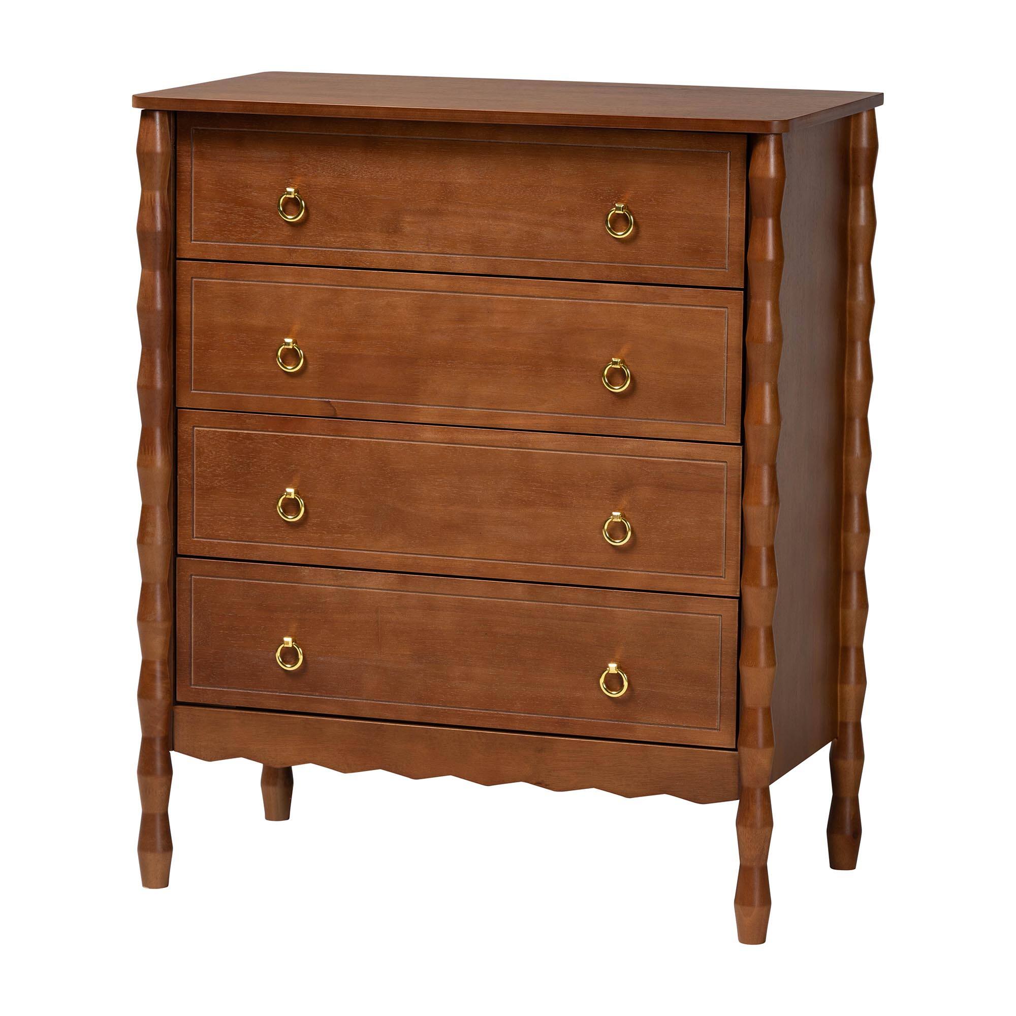 Alt View 1. Baxton Studio - Seamus 4-Piece Bedroom Set with 1 Nightstand, Queen - Walnut Brown.
