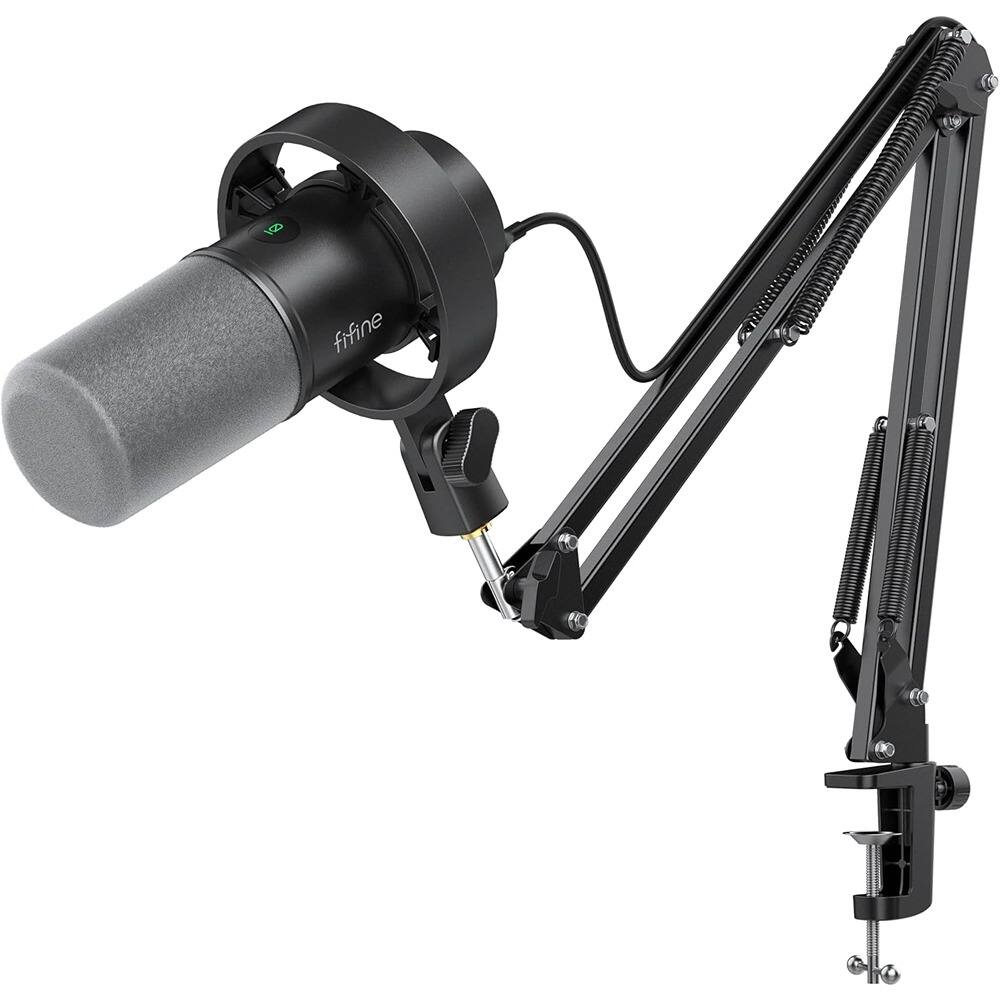 Front. MOSZAR LLC - K688 Dynamic USB/XLR Podcast Microphone Kit – Black Boom Arm with Mute Button.
