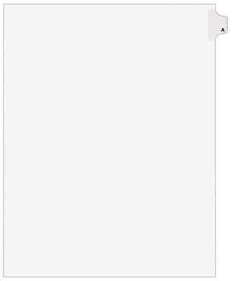 Avery - Legal Pre-Printed Paper Divider, Side Tab A, Style, Letter Size, 25/Pack - White price history on PriceWatchPro