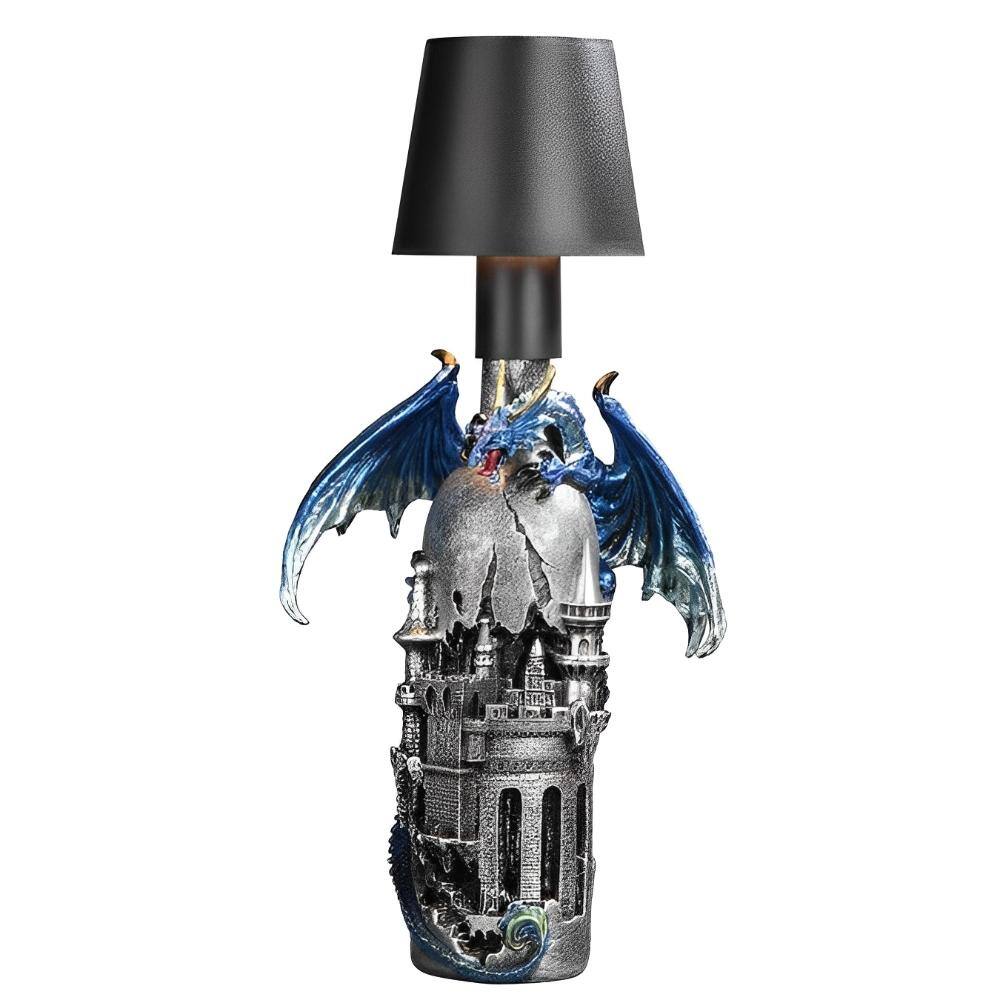 FC Design - 15.5"H LED Blue Dragon on Castle Lamp Decorative Table Lamp – Stylish Decor & Gift Idea - Multicolor