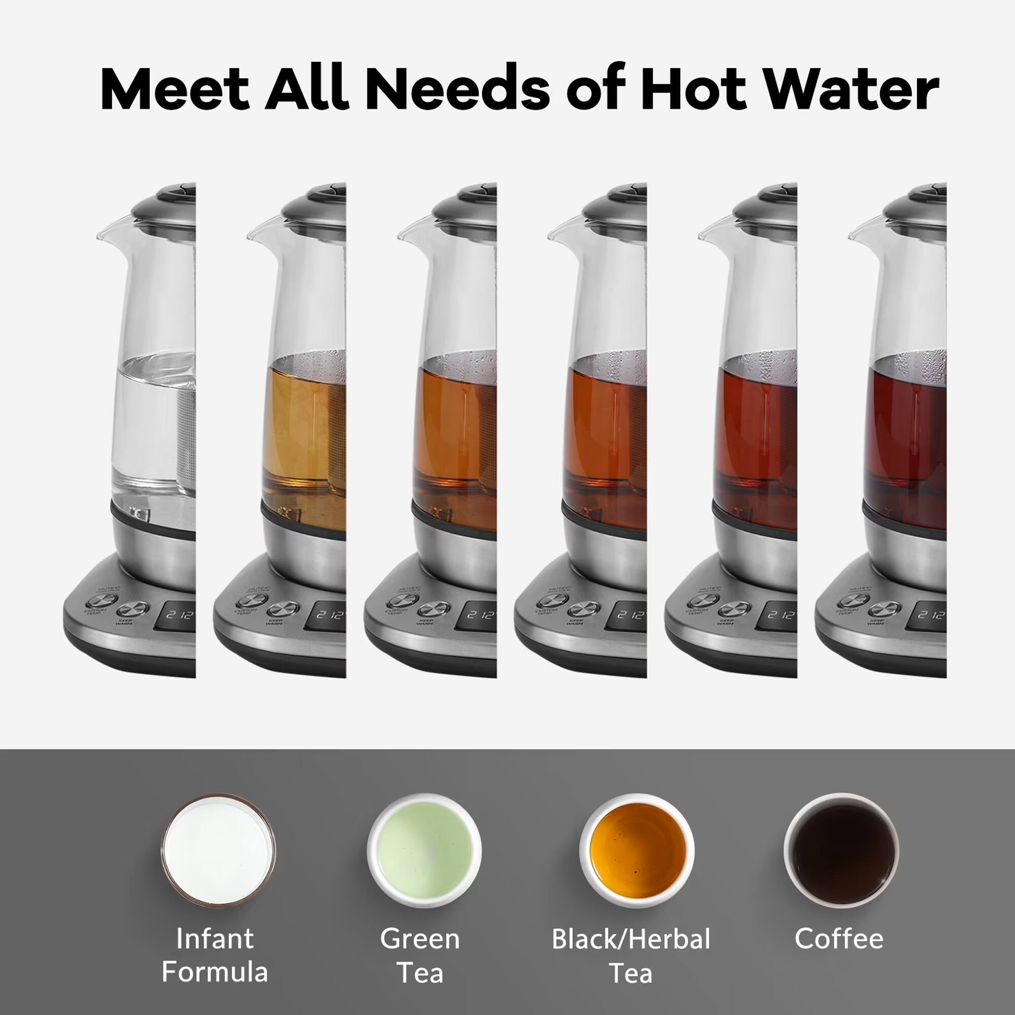 Meet All Needs of Hot Water

COCOL
2:12

212
2 12
2:12
2 12
2 12

Infant Formula
Green Tea
Black/Herbal Tea
Coffee