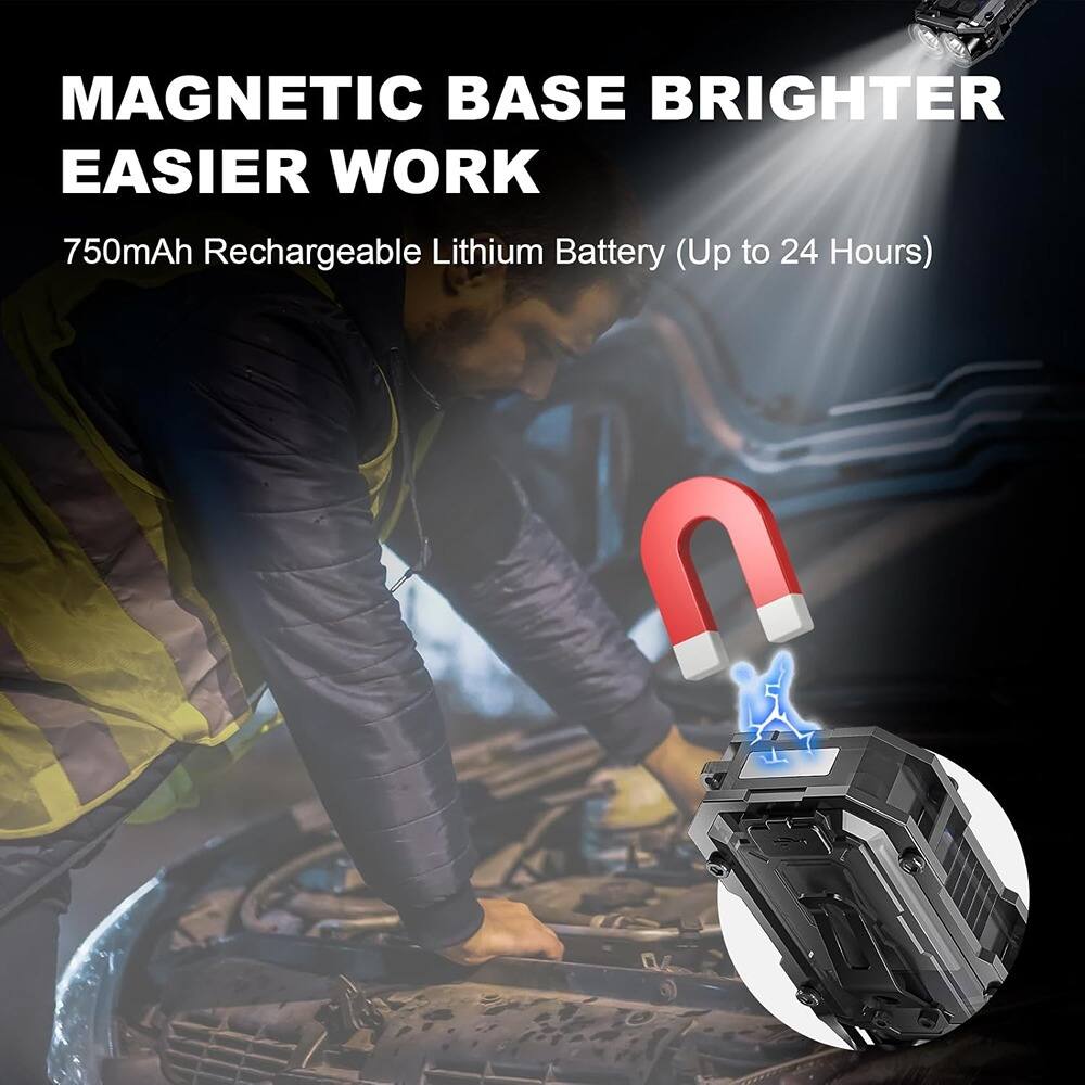 Alt View 2. Schertz - 2-Pack 500LM Clip-On Rechargeable Running Lights – 8 Modes, COB LED.