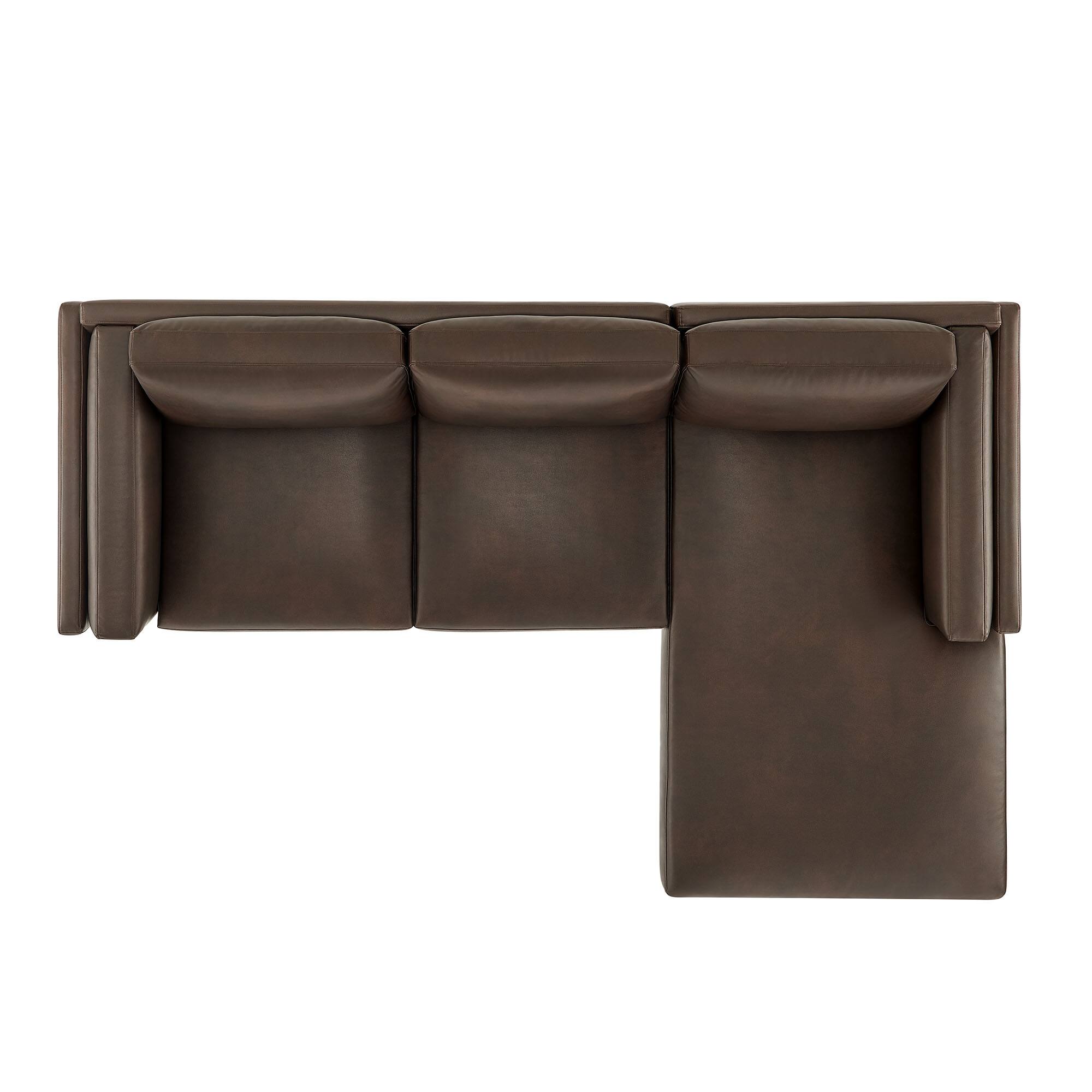 Back. Modway - Roscoe Right-Facing Vegan Leather Sectional Sofa with Chaise by Modway - Espresso.