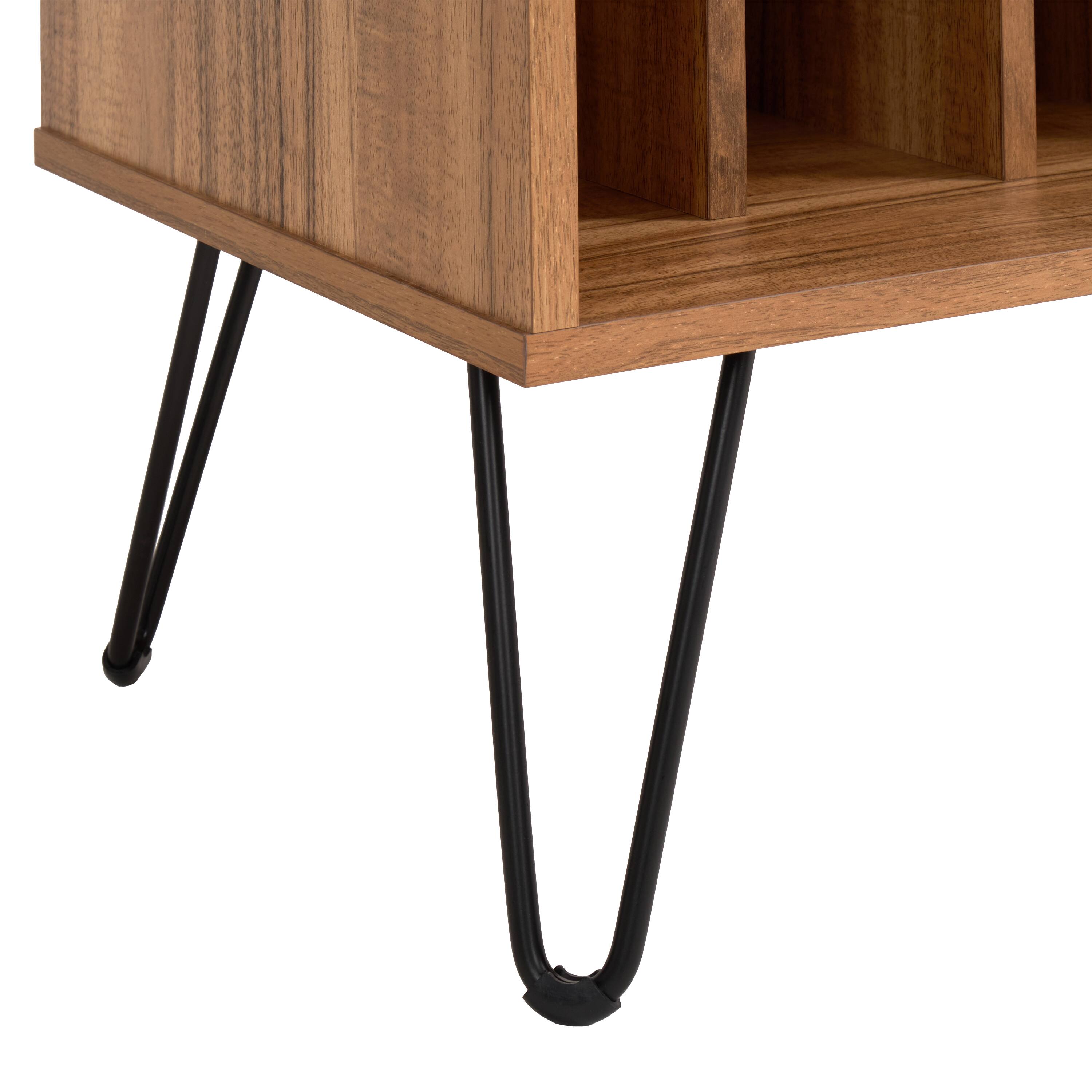 Alt View 9. CorLiving - CorLiving Vintora Large Brown Engineered Wood Open Shelved Turntable Media Stand - Brown.