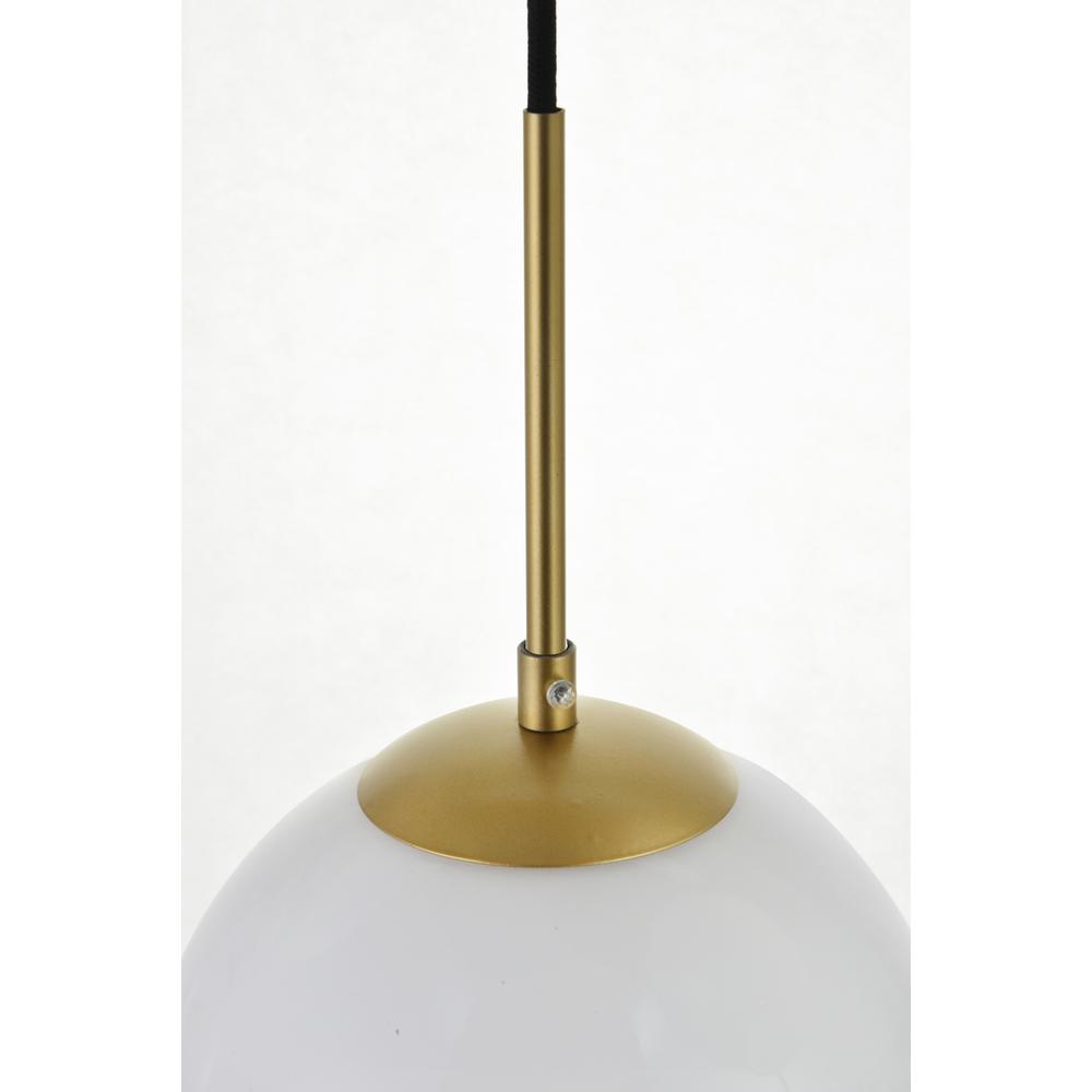 Alt View 1. Living District - Baxter 3 Lights Brass Pendant With Frosted White Glass - Brass And Frosted White.