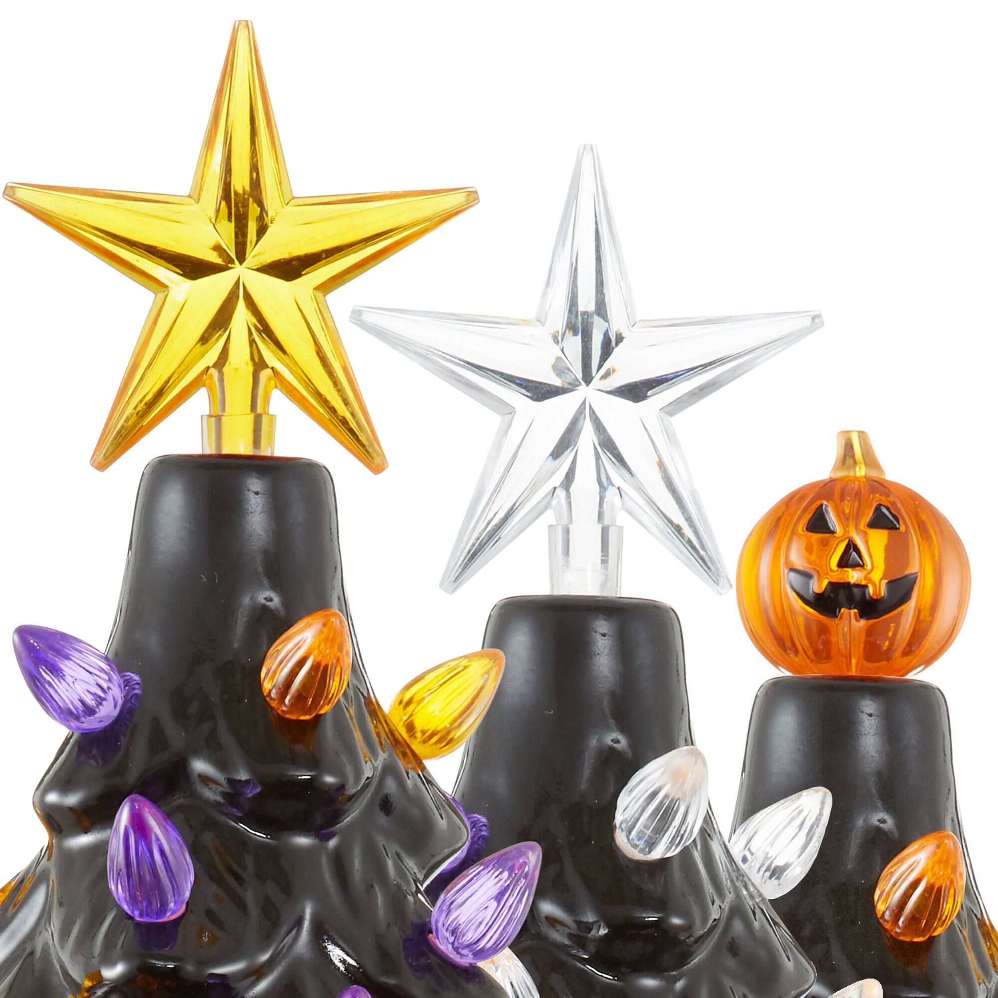 Alt View 5. Casafield - 24-in Hand Painted Ceramic Christmas Tree - Pre-Lit Tree with Star - Black.