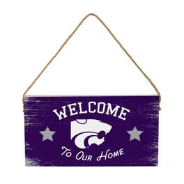 Evergreen Enterprises - Kansas State Wildcats 6" x 11" Welcome Home Wood Wall Sign with Rope Hanger - Multicolor