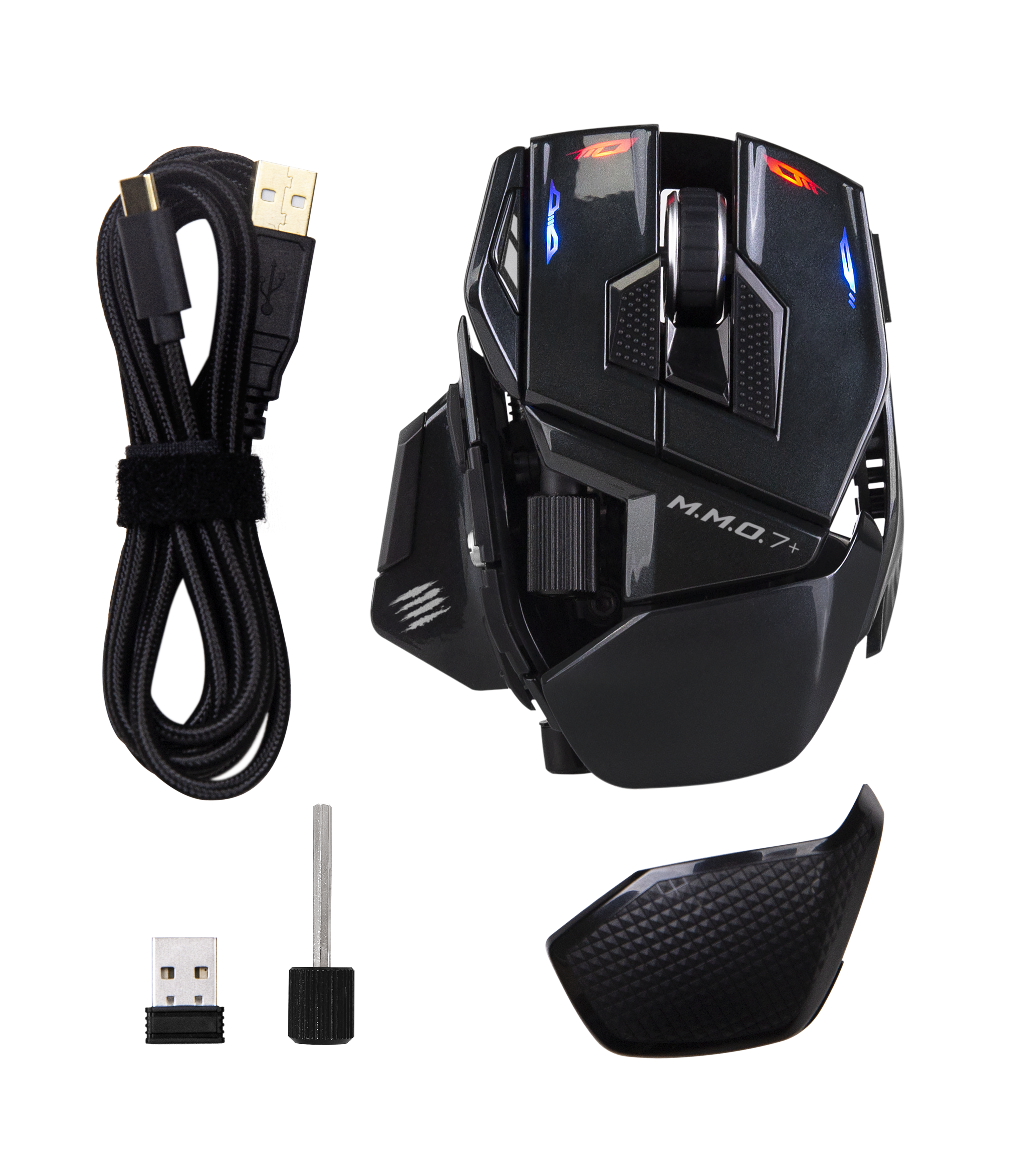 Alt View 2. Mad Catz - Mad Catz - M.M.O. 7+ Wireless Gaming Mouse with 22 Programmable Buttons and 5 Onboard Profiles - Wireless - Black - BLACK.