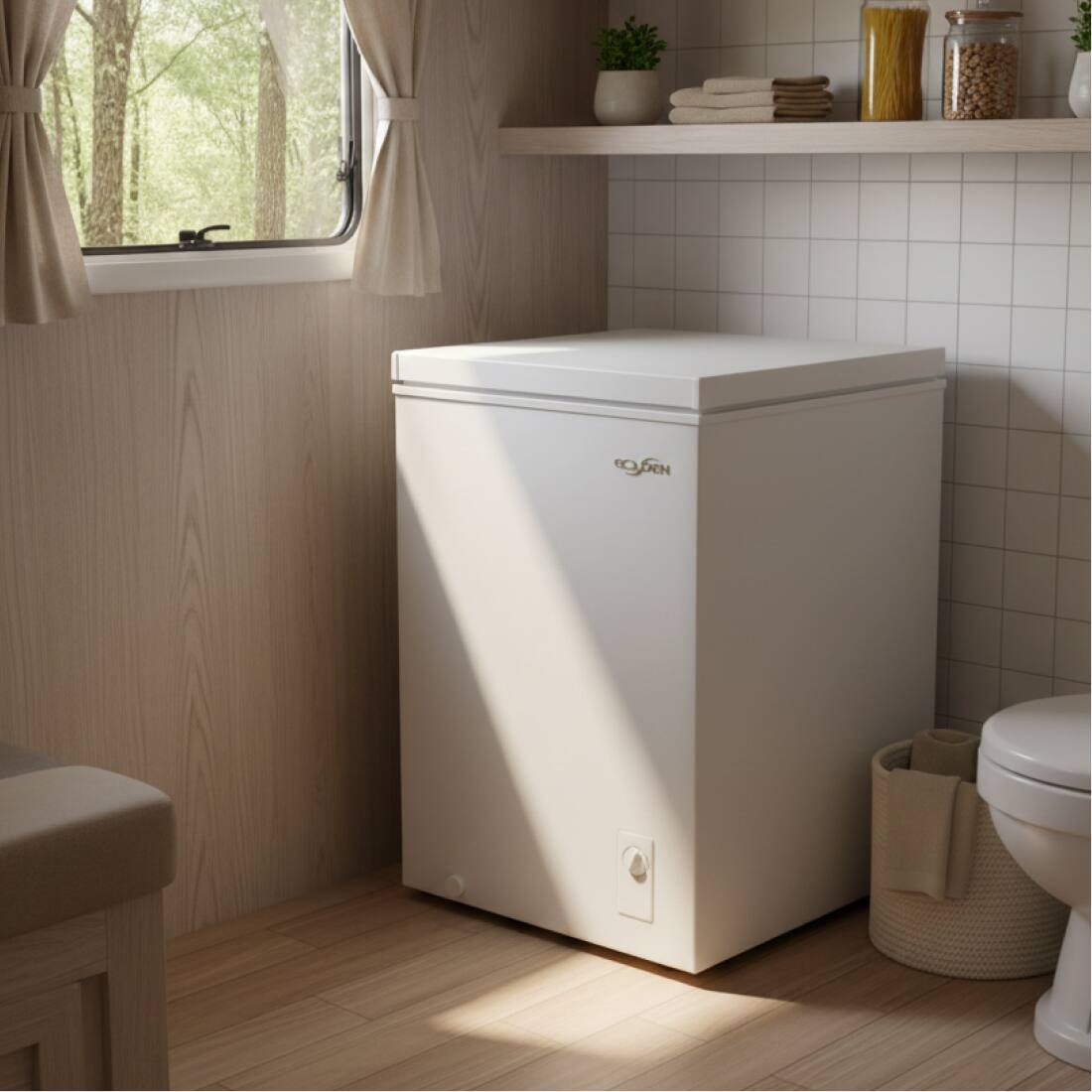 Left. Golden - 5.0 Cu. Ft. Chest Freezer - White.