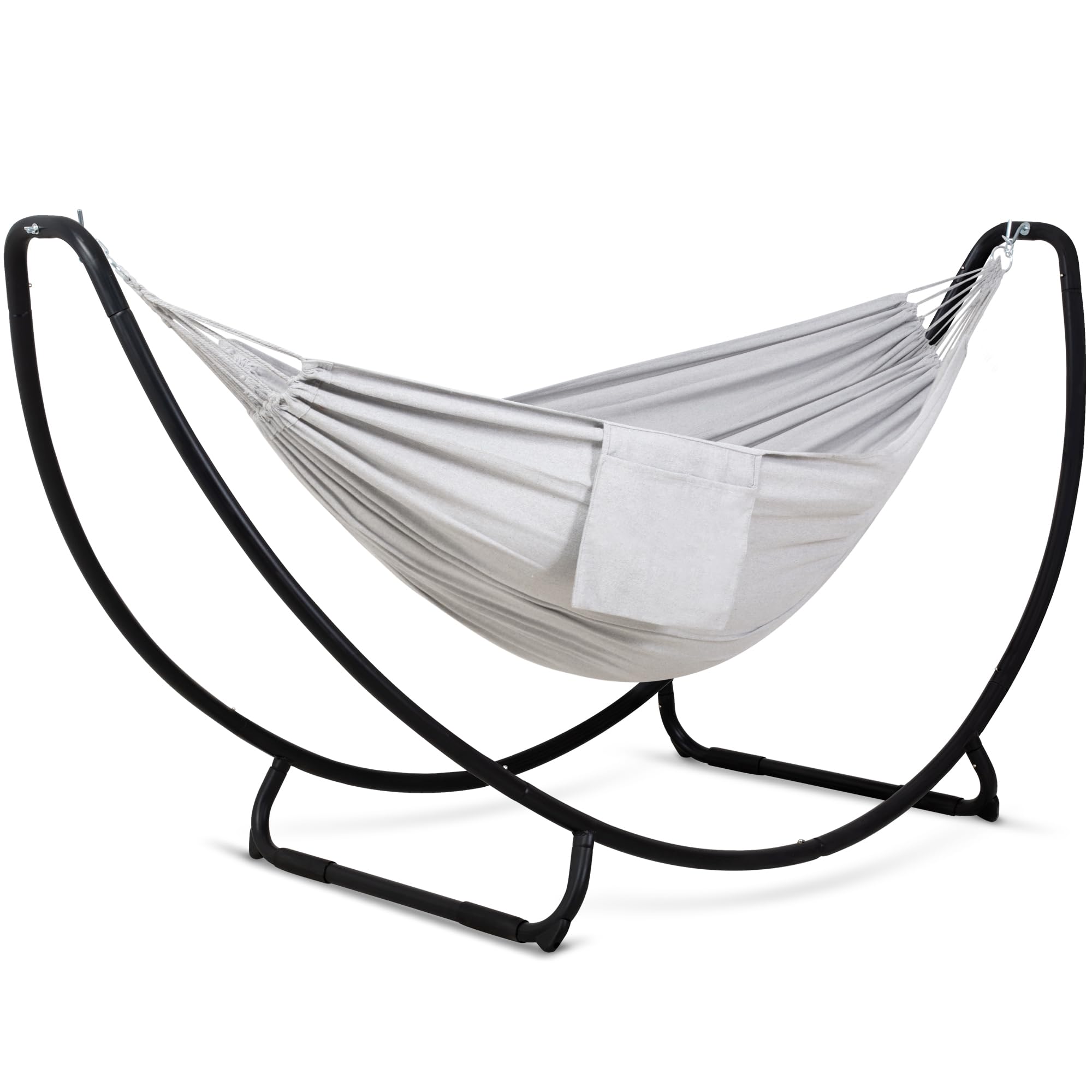 JETRANSPORT - Portable Space Saving Hammock With Stand Two Person Included Pending Rainbow Stable Hammock Frame: SUNCREAT - Light Gray