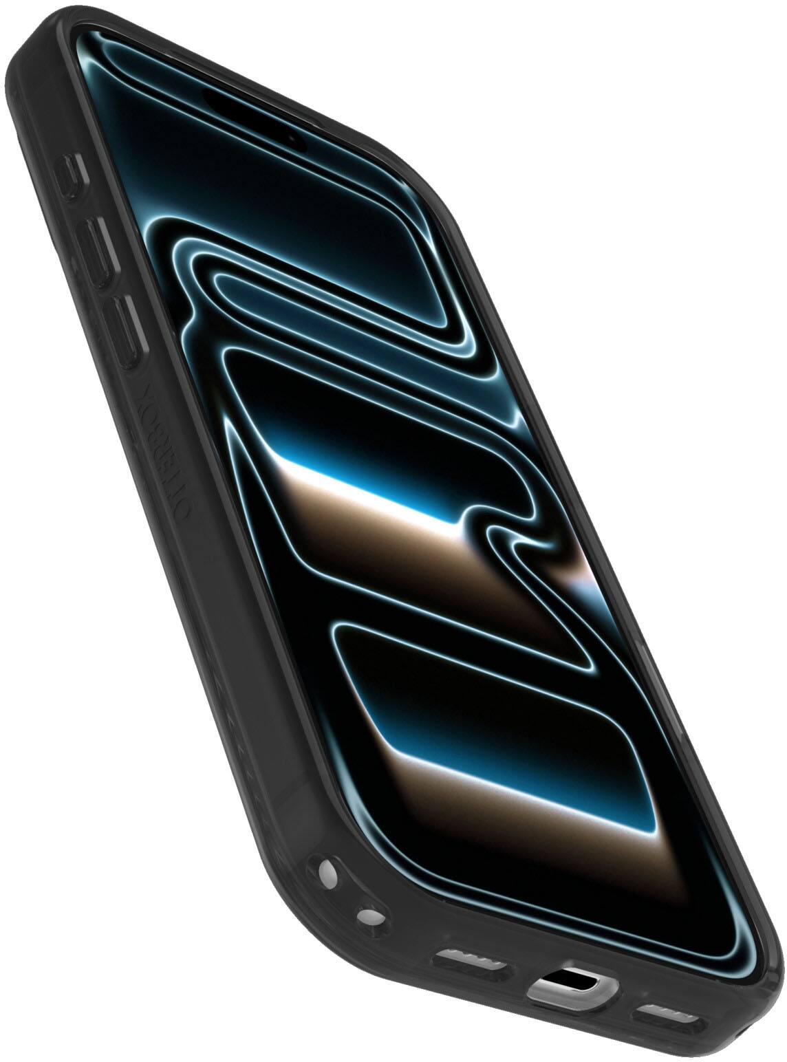 Back. OtterBox - Symmetry Series Stand Hard Shell for Apple iPhone 18 Pro and Apple iPhone 17 Pro - Umbra Black.