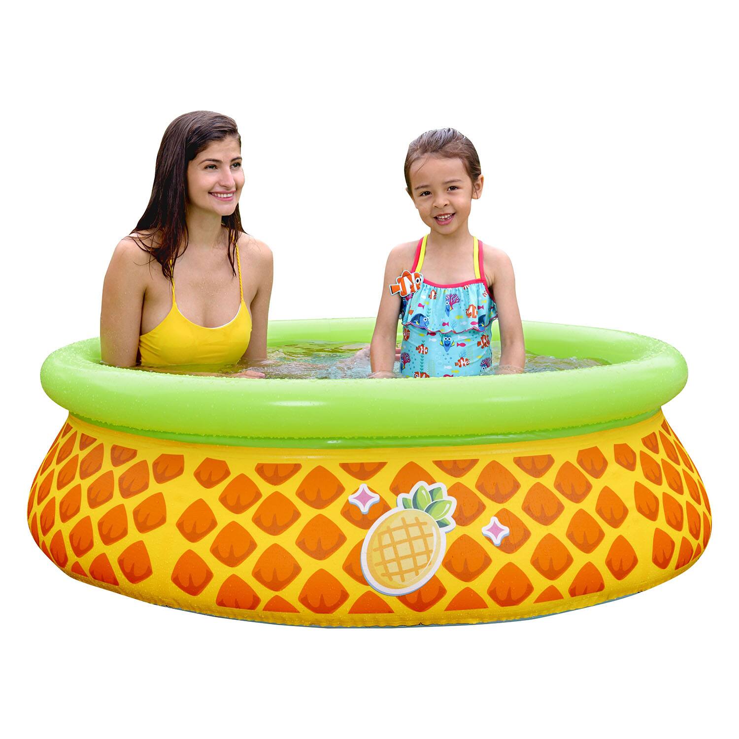 Alt View 2. Jleisure - JLeisure 5' x 16.5" 3D Pineapple Inflatable Outdoor Kiddie Splash Swimming Pool - Pineapple.