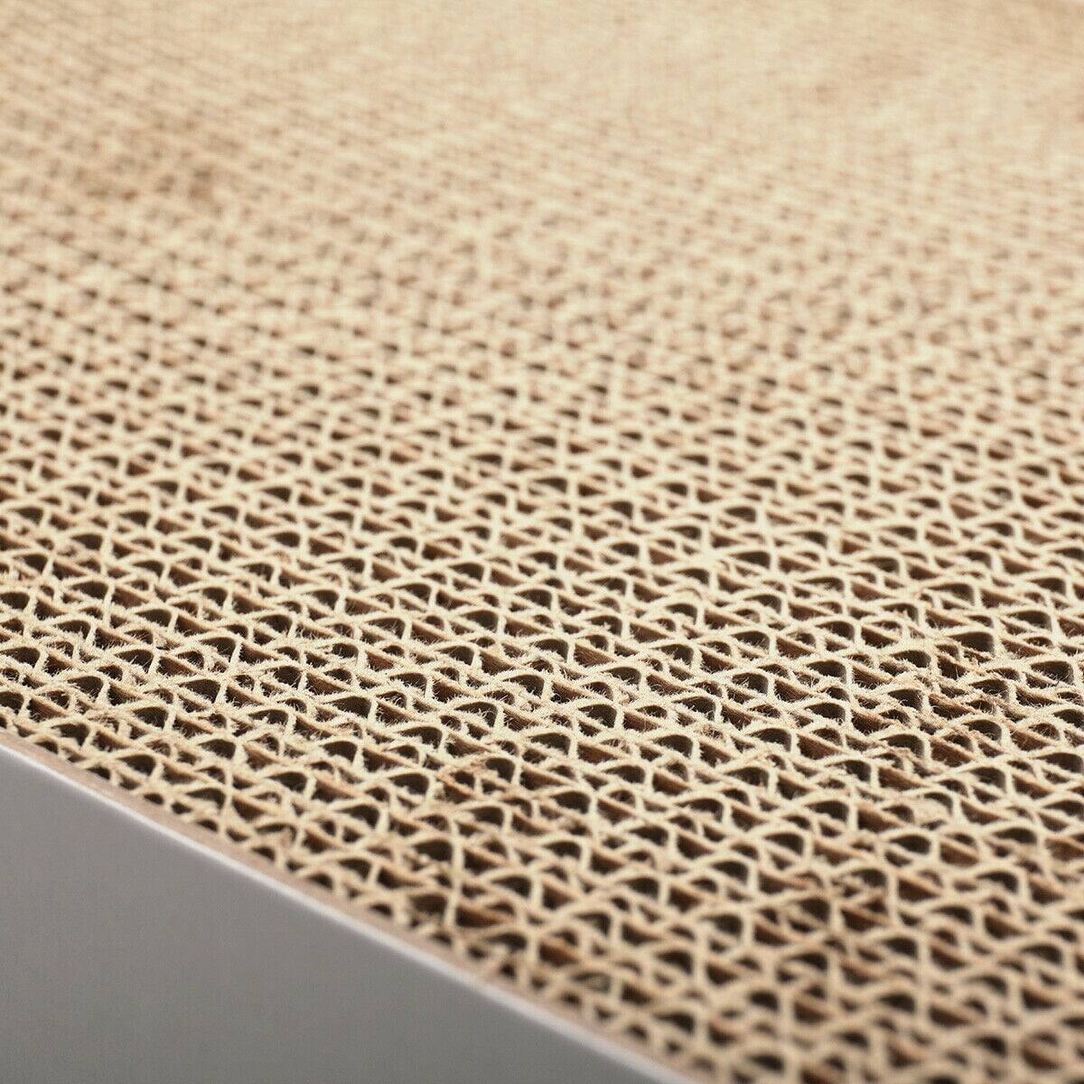 Angle. Pefilos - Cat Scratching Pads, Cat Scratcher Cardboard Lounger Curved Shape Furniture Play Rest Sleep Cardboard with Catnip Toys - Beige.