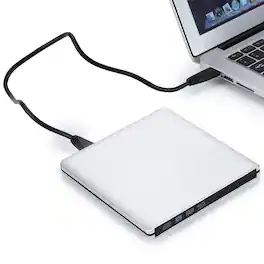 Topteng - External 4K UHD BD Burner – 6X Write, USB 3.0+Type-C, Super Slim Aluminum, Plug & Play, Fit for Laptop, Desktop & Mac - Silver
