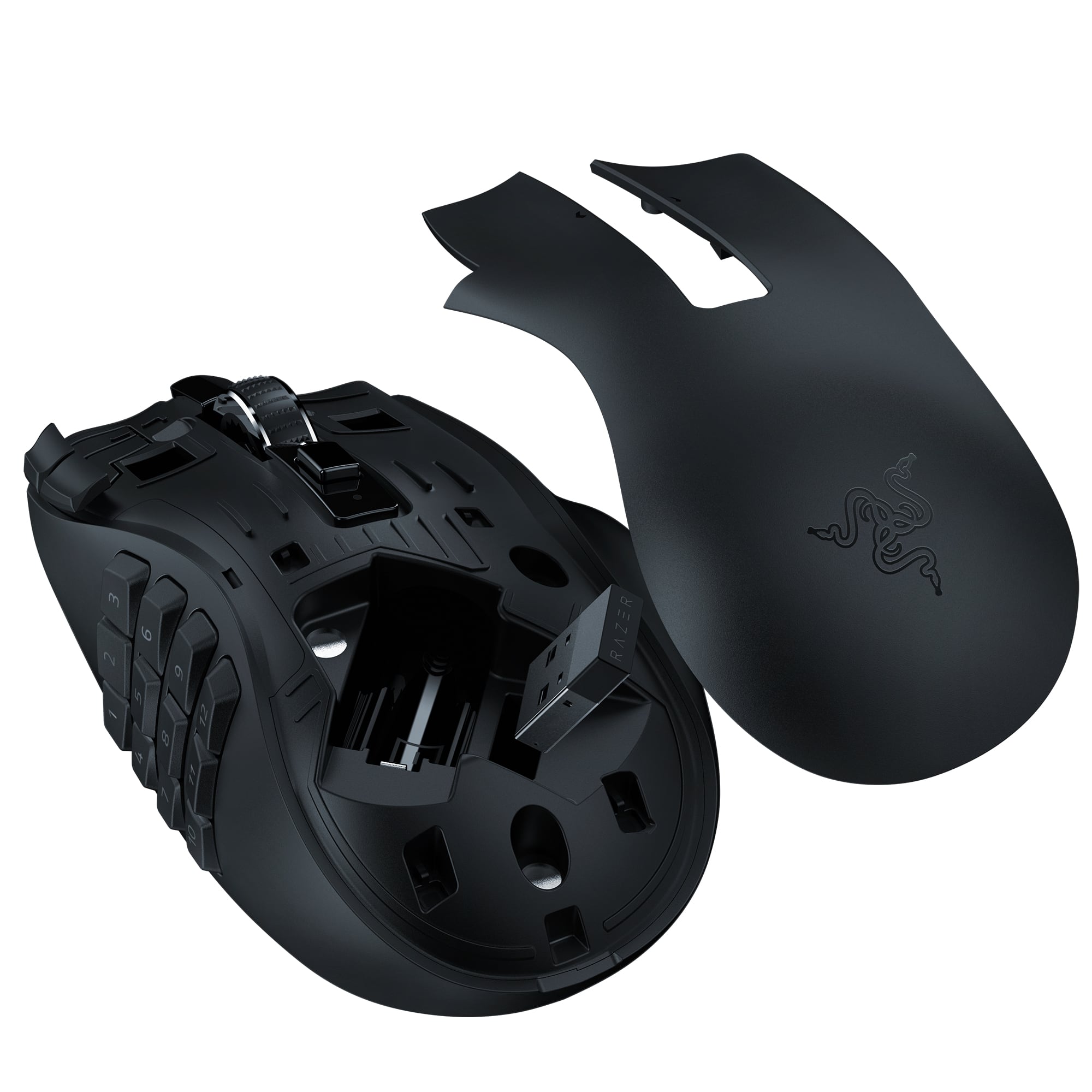 Alt View 15. Razer - Naga V2 HyperSpeed MMO Optical Gaming Mouse with 19 Programmable Buttons - Black.