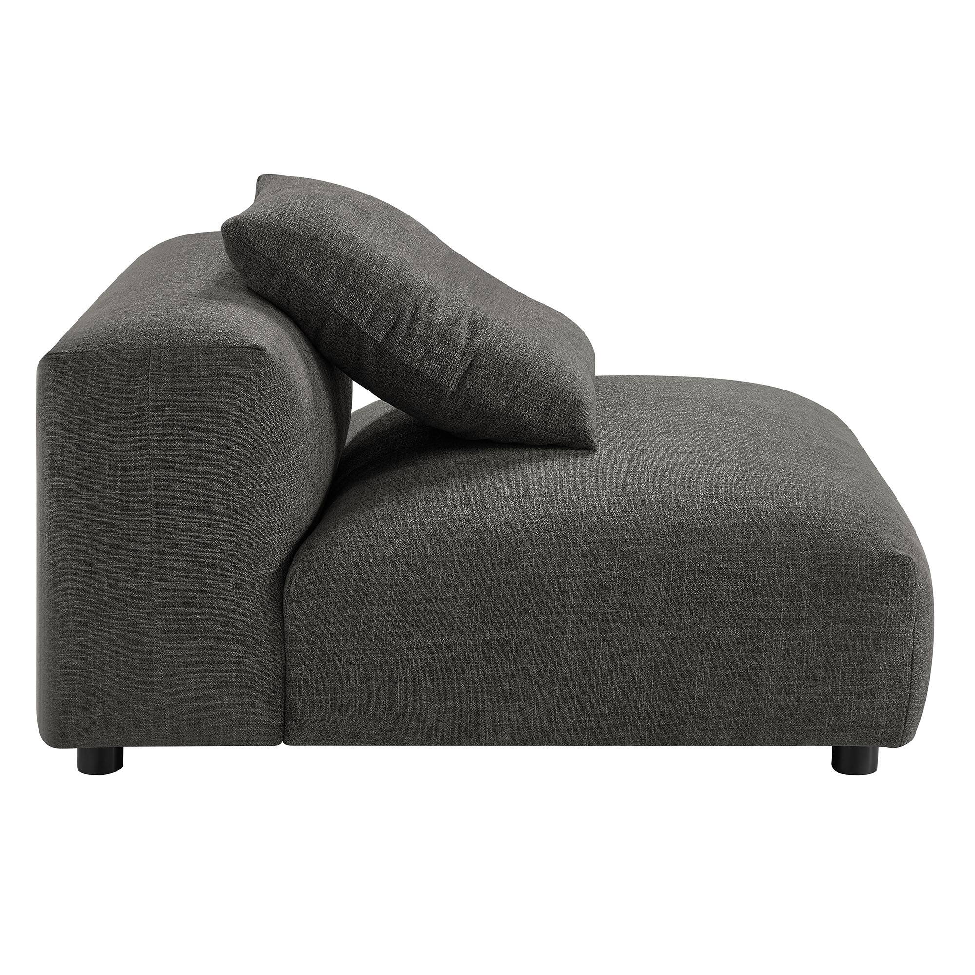 Back. Modway - Solace Modular Upholstered Fabric Armless Chair by Modway - Charcoal.
