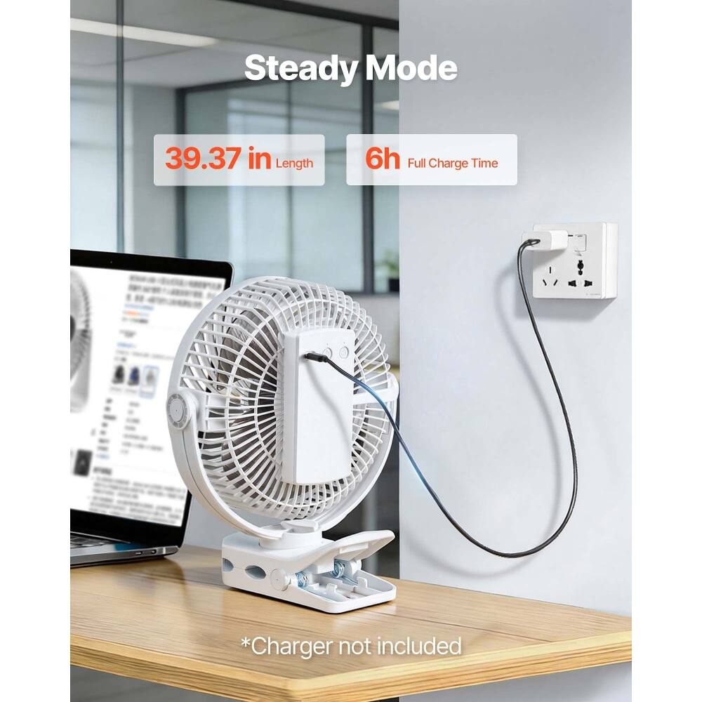 Steady Mode  
39.37 in Length  
6h Full Charge Time  
*Charger not included