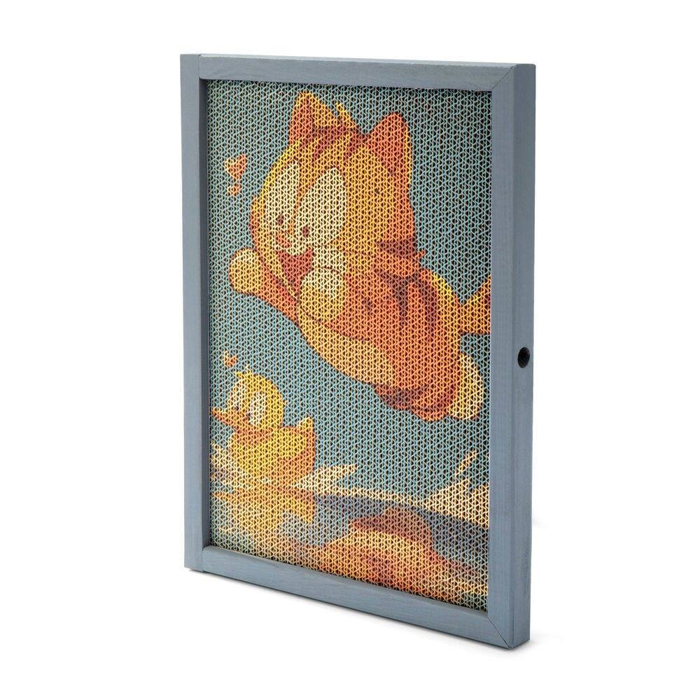 Angle. Resenkos - Resenkos Cat Scratching Post Set With Adorable Patterns, 15 Pieces, Pet Scratch Mat, Feline Scratch Board, Gray - Gray.