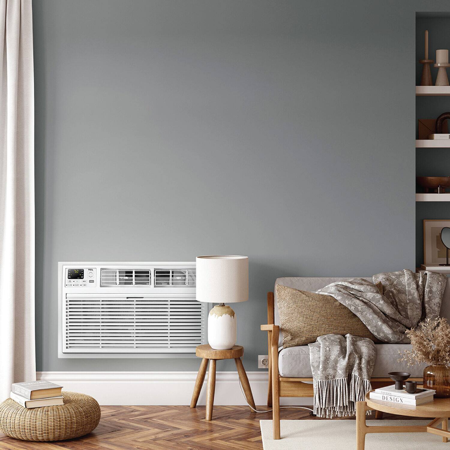 Alt View 14. TCL - 450 Sq. Ft. 10,000 BTU Smart Through-the-Wall Air Conditioner 8,600 BTU Heater with Wi-Fi and Remote - White.