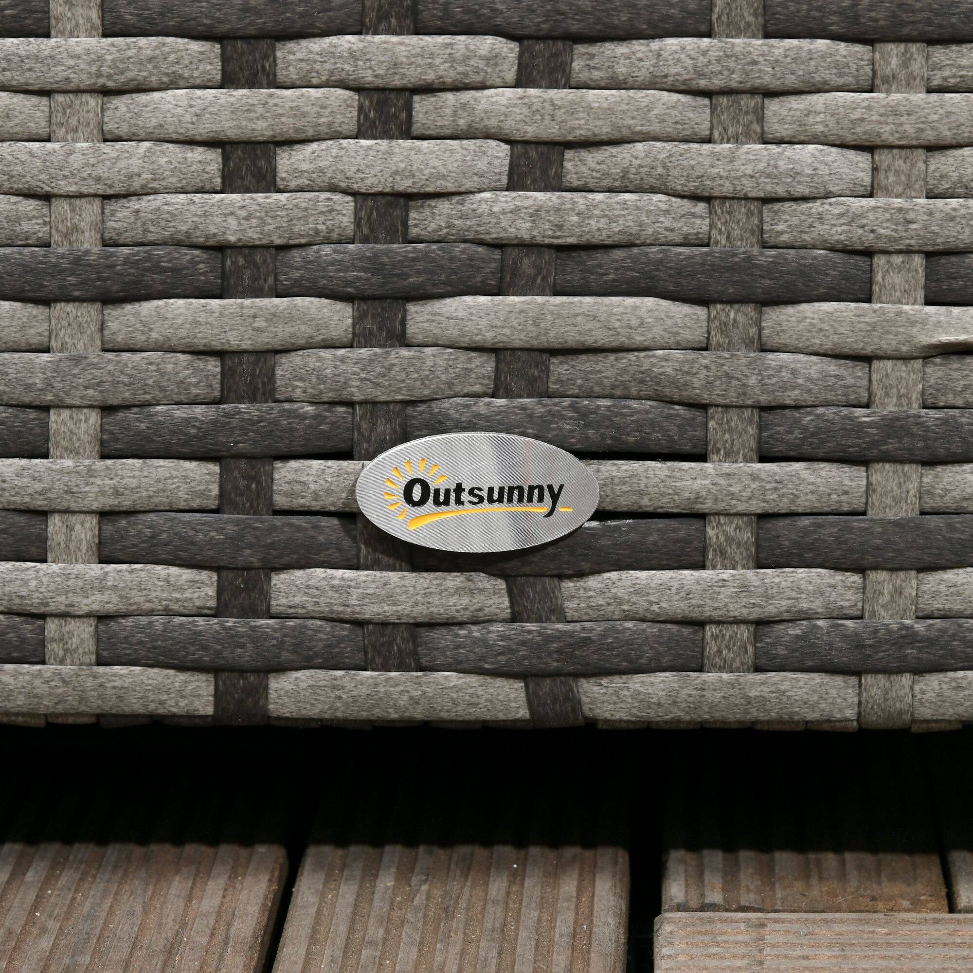 Alt View 7. Outsunny - 113 Gallon Deck Box, Rattan Outdoor Storage Box, Waterproof Storage Container for Indoor, Patio Furniture Cushions - Dark Gray.