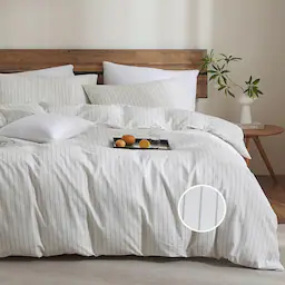 Wide Stripe-white/Green-Full(80" x 90")