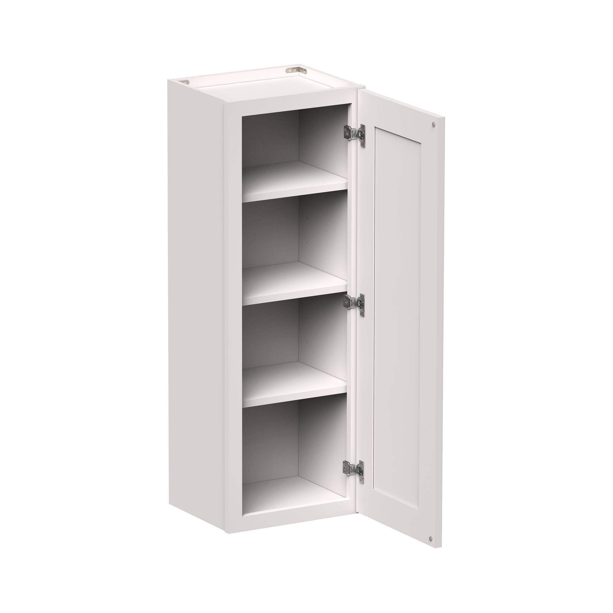 Boyel Living - 15-in W x 42-in H x 12-in D Shaker RTA Kitchen Wall Cabinet with Soft-Close Doors - Glacier White