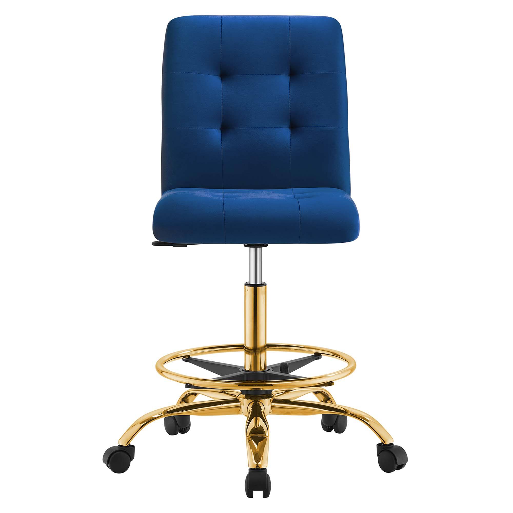 Alt View 1. Modway - Prim Armless Performance Velvet Drafting Chair by Modway - Blue.
