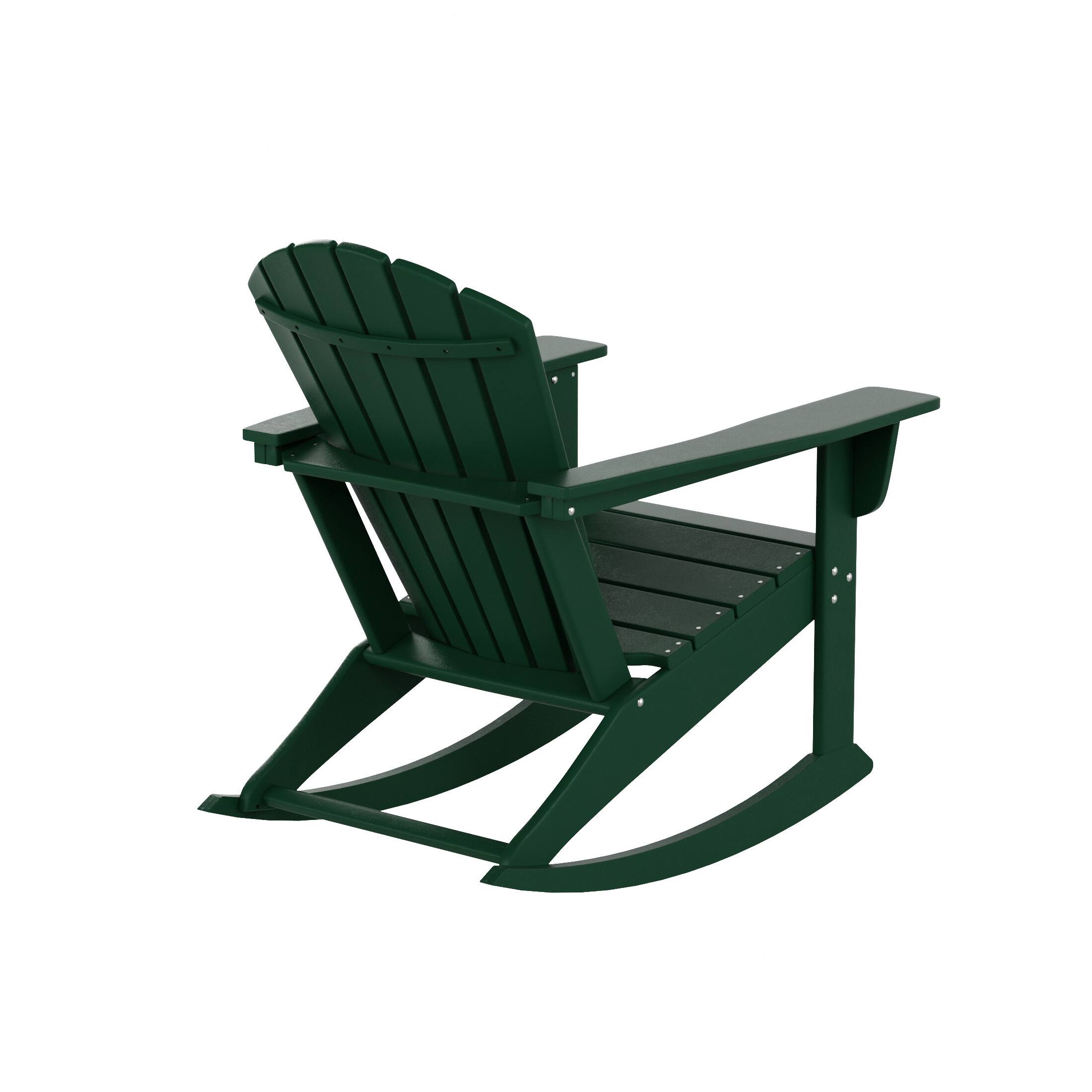 Alt View 1. WestinTrends - WestinTrends Dylan Outdoor Patio Poly Plastic Adirondack Rocking Chair - Dark Green.