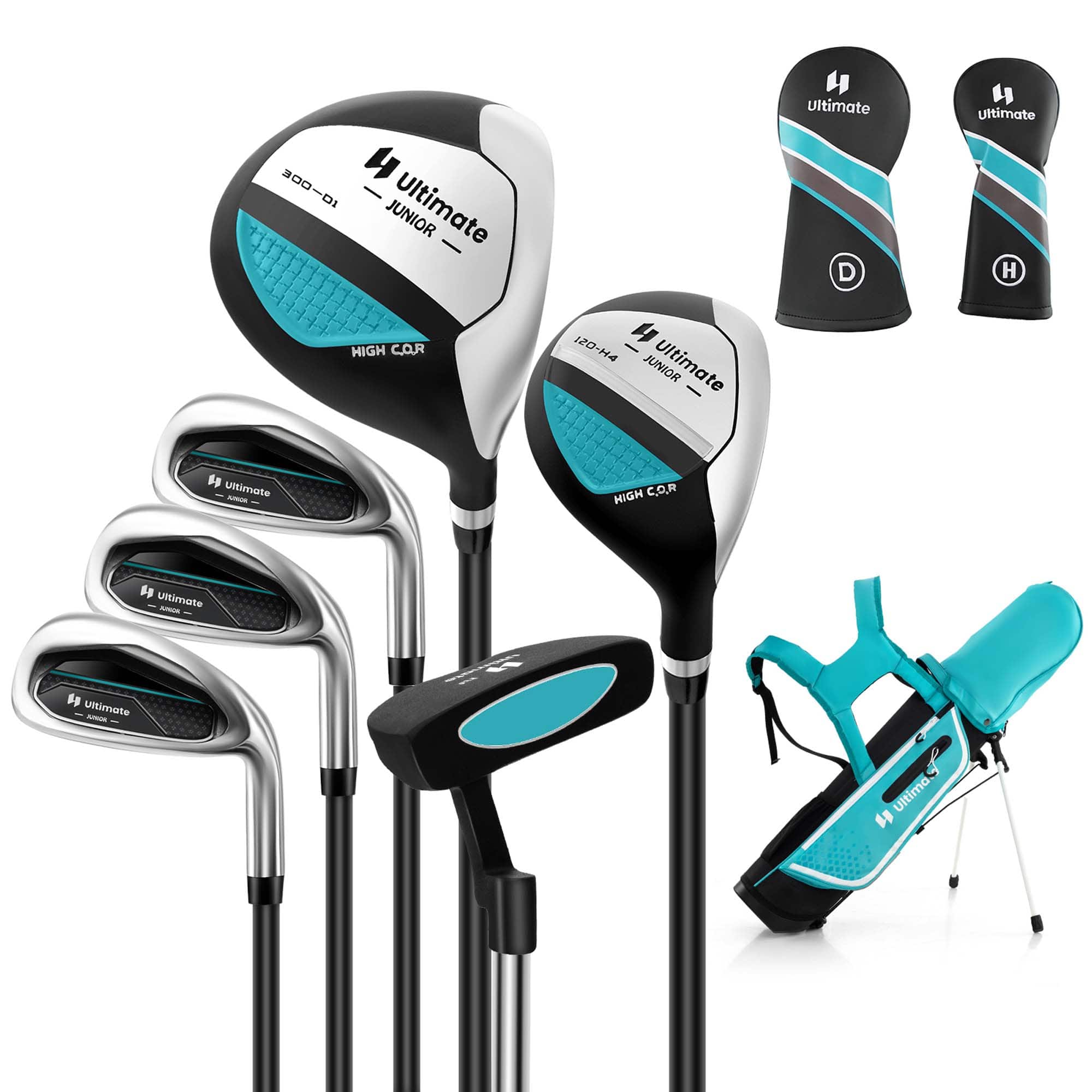 Costway - Junior Complete Golf Club Set for Kids Age 11-13 Years Old Golf Practice Set - Blue