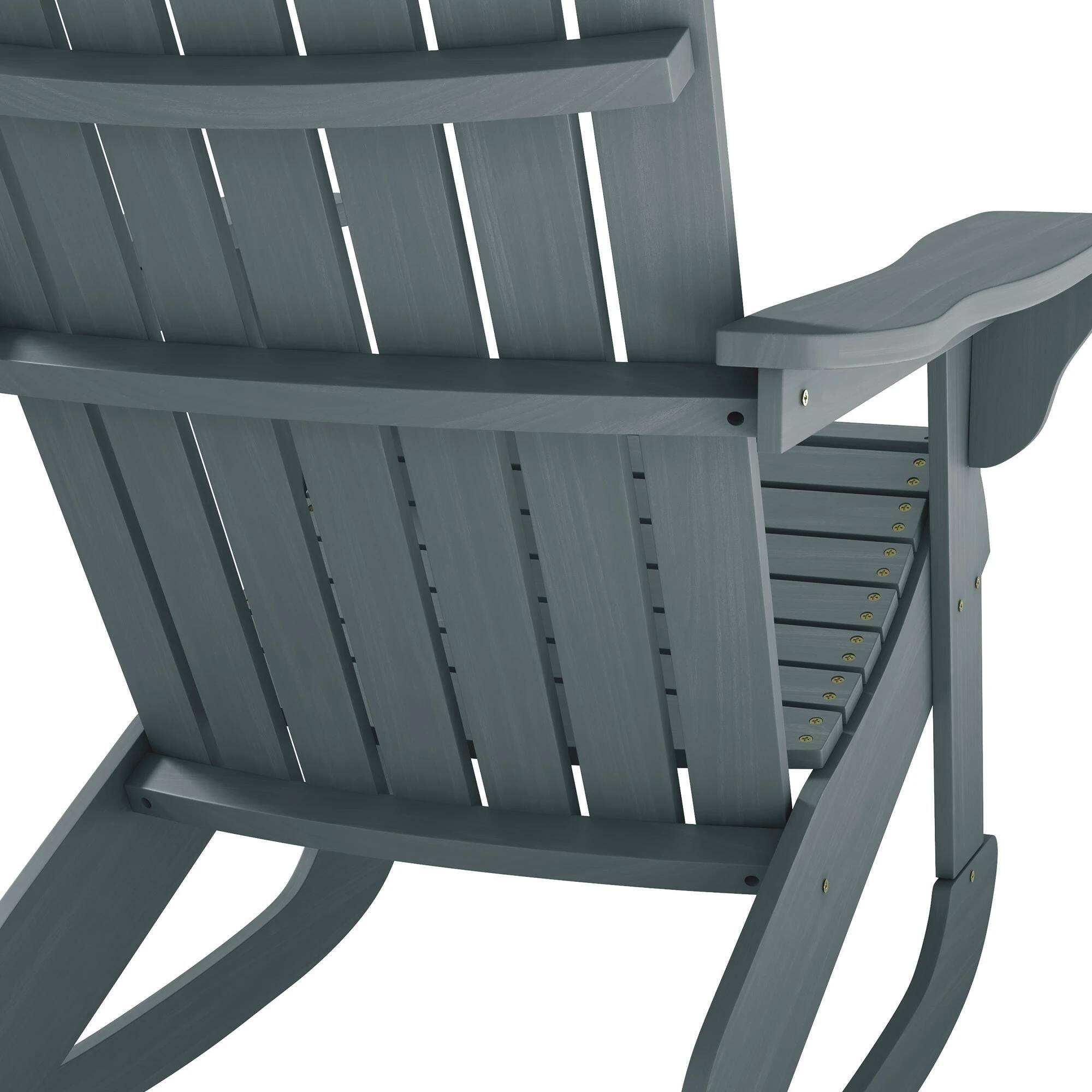 Alt View 1. Resenkos - Resenkos Adirondack Outdoor Rocking Chair with Slatted Back, Fire Pit Seating, Perfect for Relaxing,Gray - Gray.