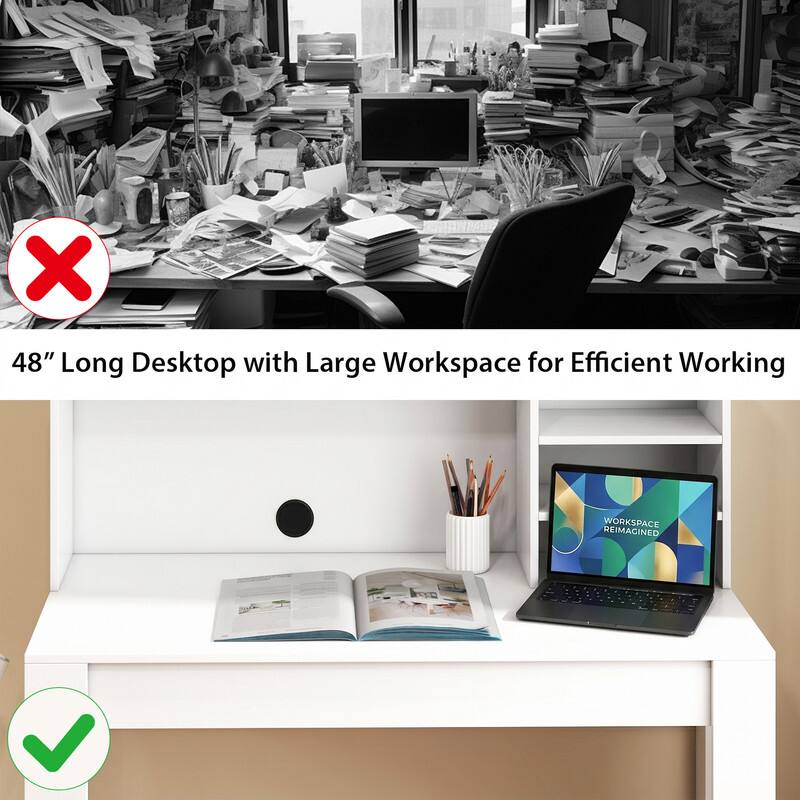 48" Long Desktop with Large Workspace for Efficient Working  
WORKSPACE REIMAGINED